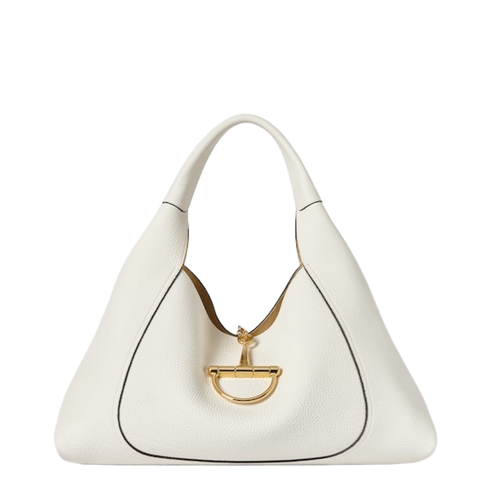 Softbit Maxi Shoulder Bag in White Leather - Image 1