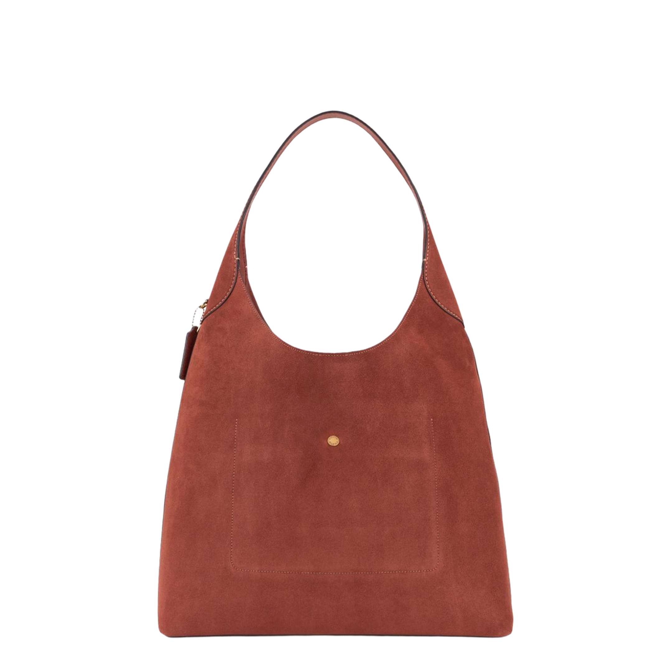 Brooklyn 39 Suede & Grained Leather Shoulder Bag - Brass/Warm Brown - Image 3