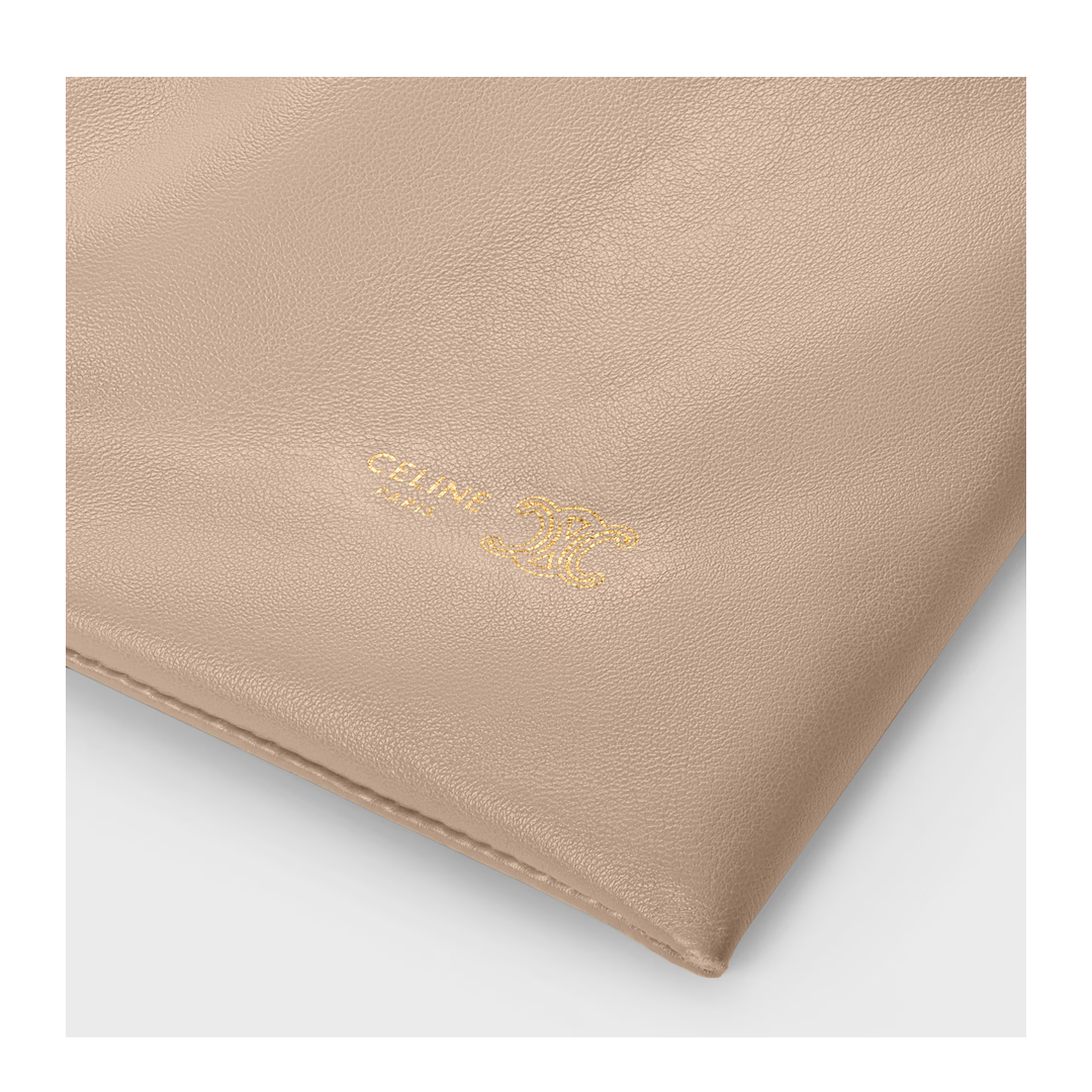 Crystal Pouch Small Leather Bucket Bag In Neutral - Image 5