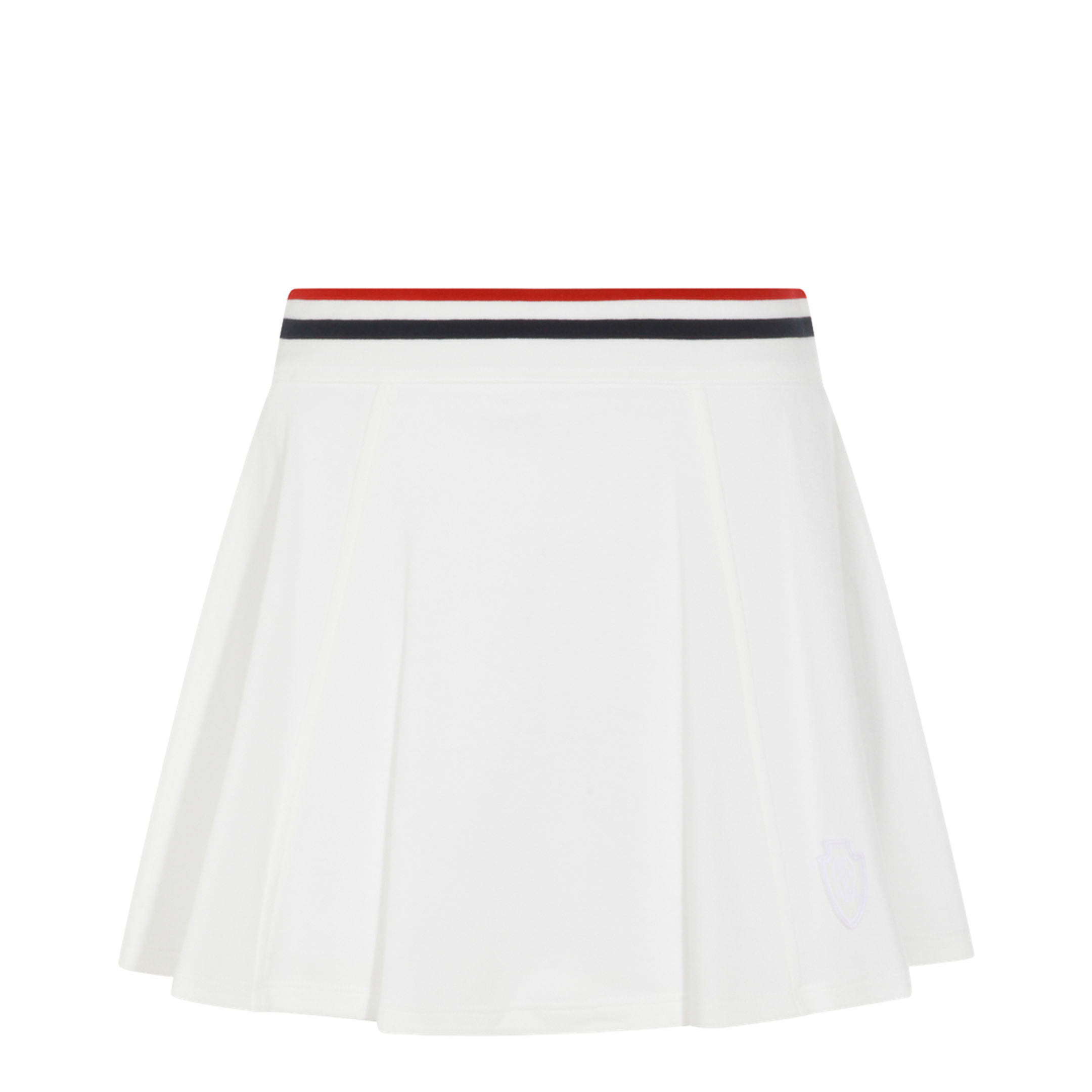 Striped-Trim A-Line Mini Skirt White - Image 1