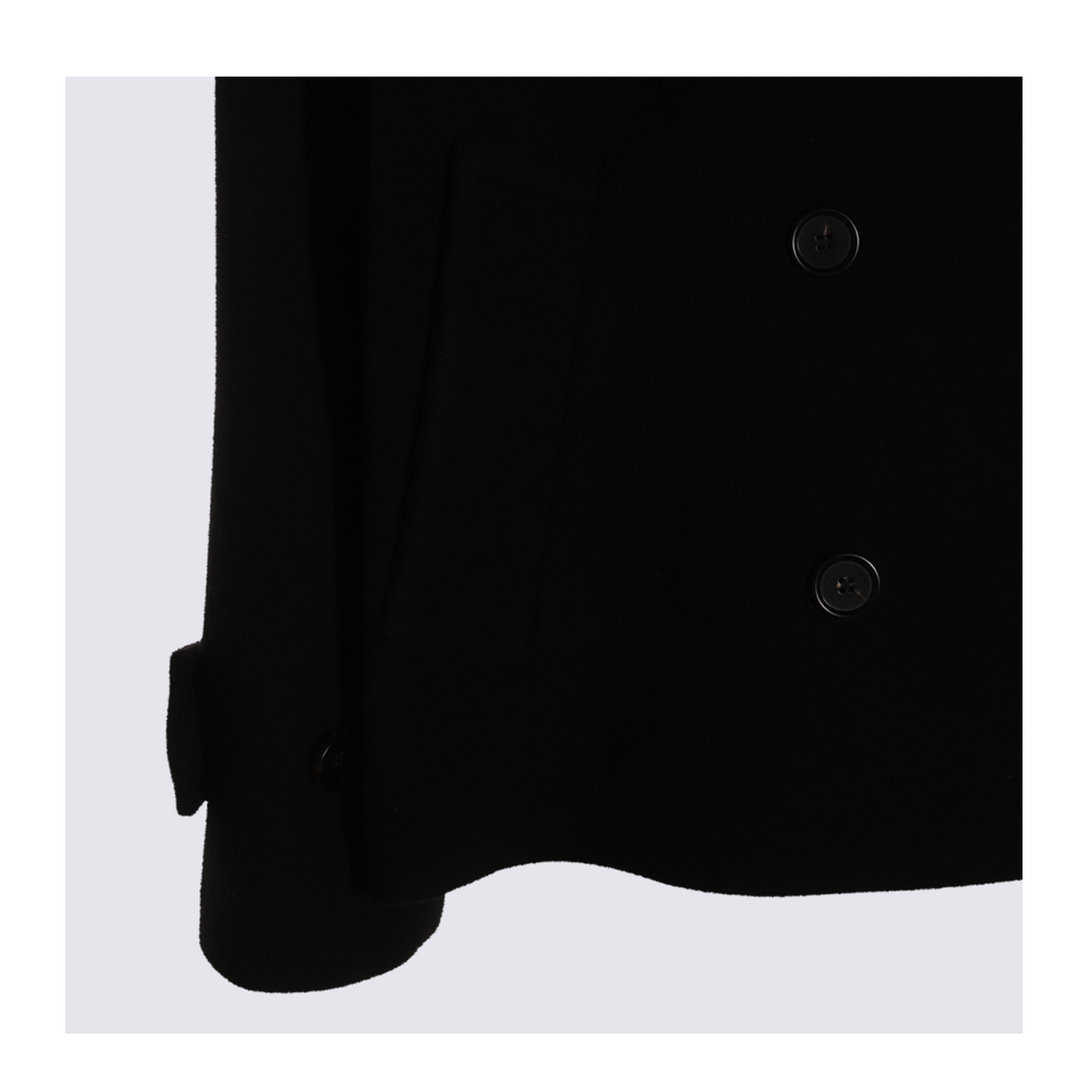 Oversized Wool Short Coat - Black - Image 6