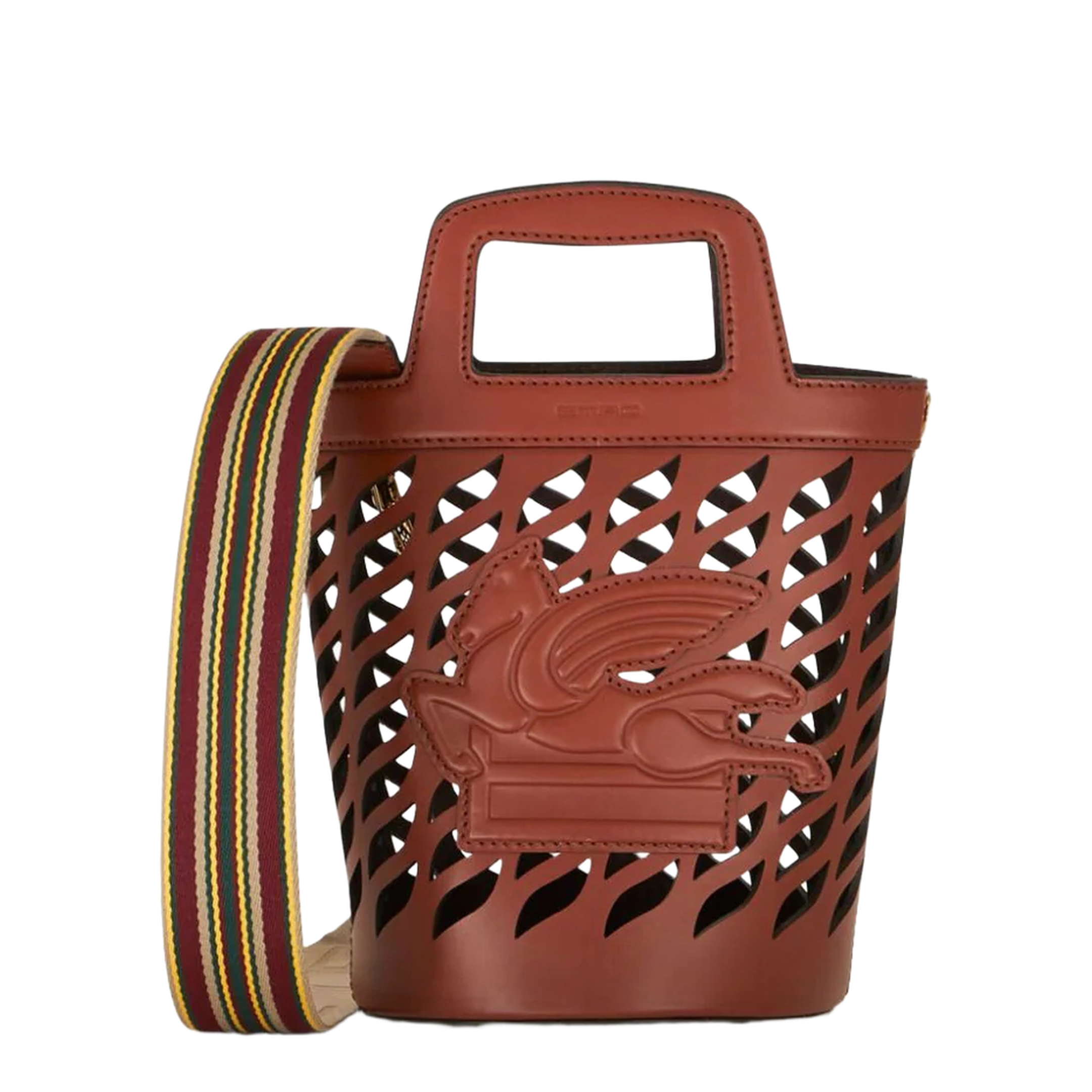 Medium Bull & Calf Leather Bucket Bag - Light Brown - Image 1