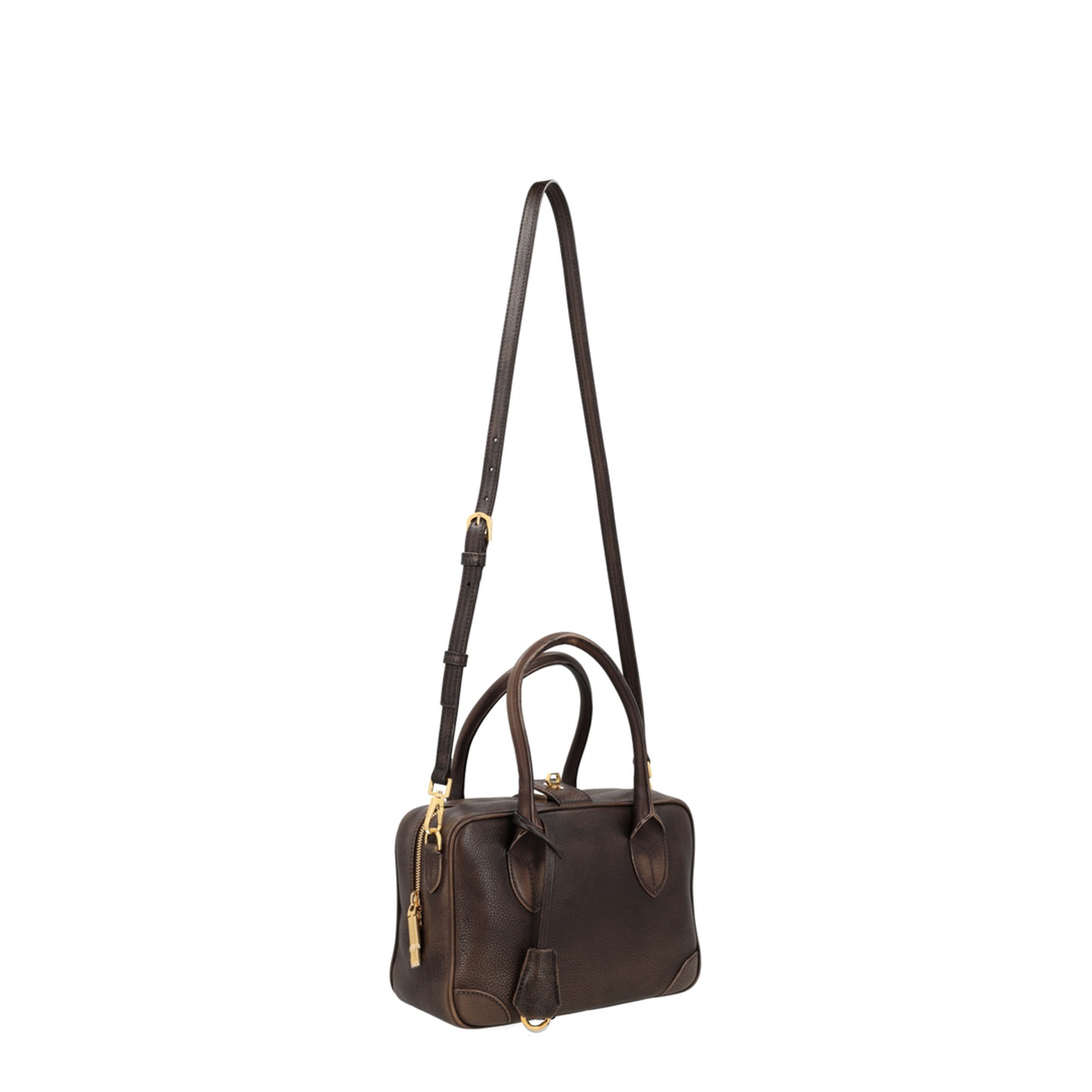 Vita Cowhide Top-Handle Bag - Crema/Marrone - Image 3