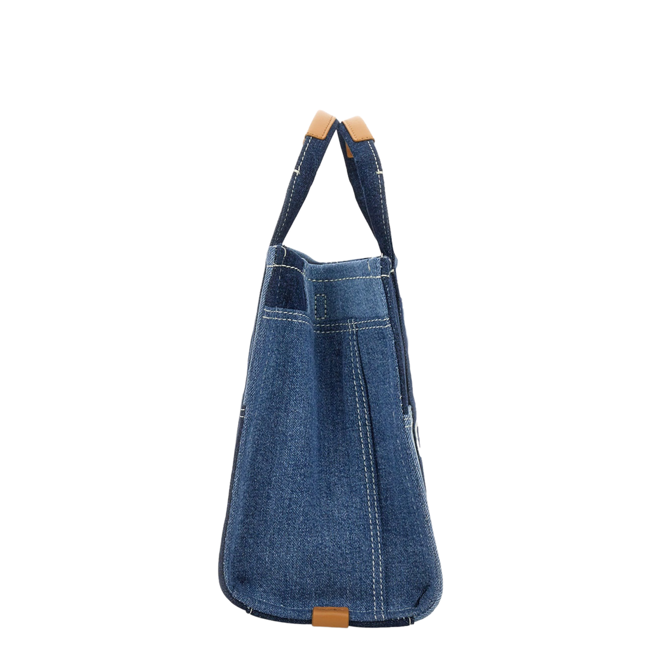 Small The Tote Bag in Blue Denim - Image 6