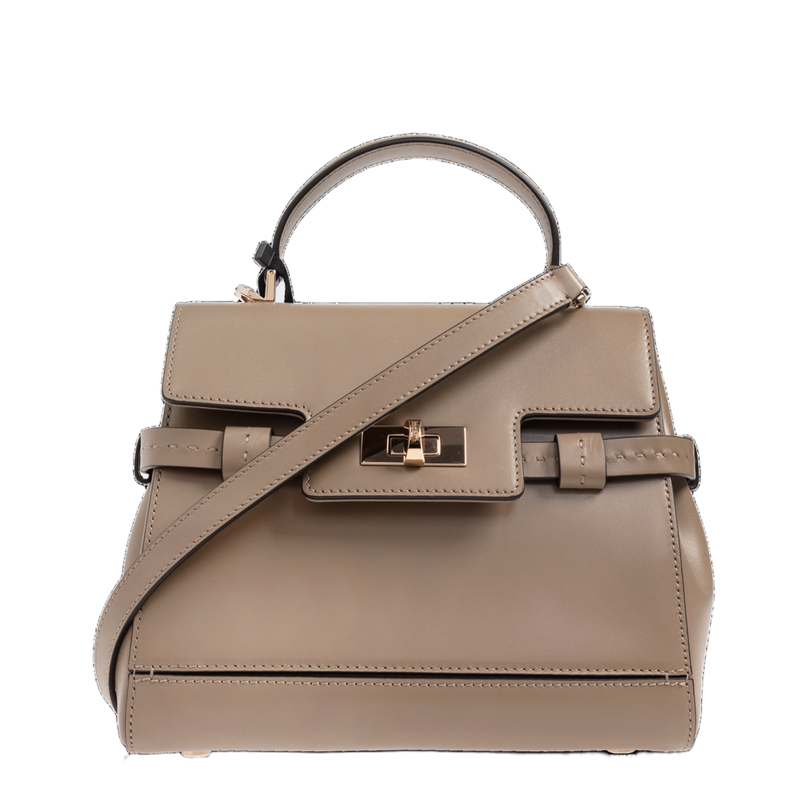 Margaux Handbag Leather Taupe - Image 1