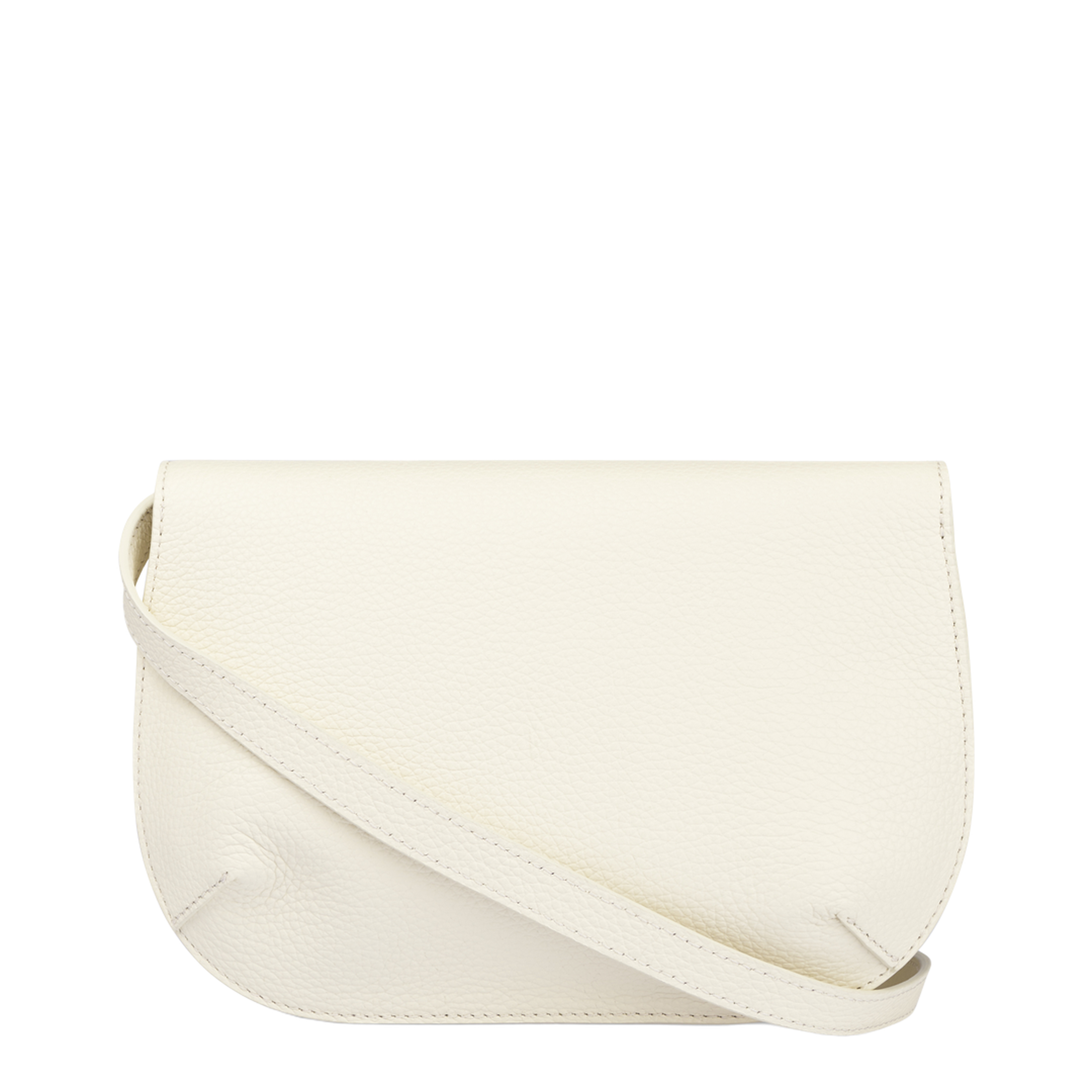 Double Gancini Leather Cross Body Bag White - Image 2