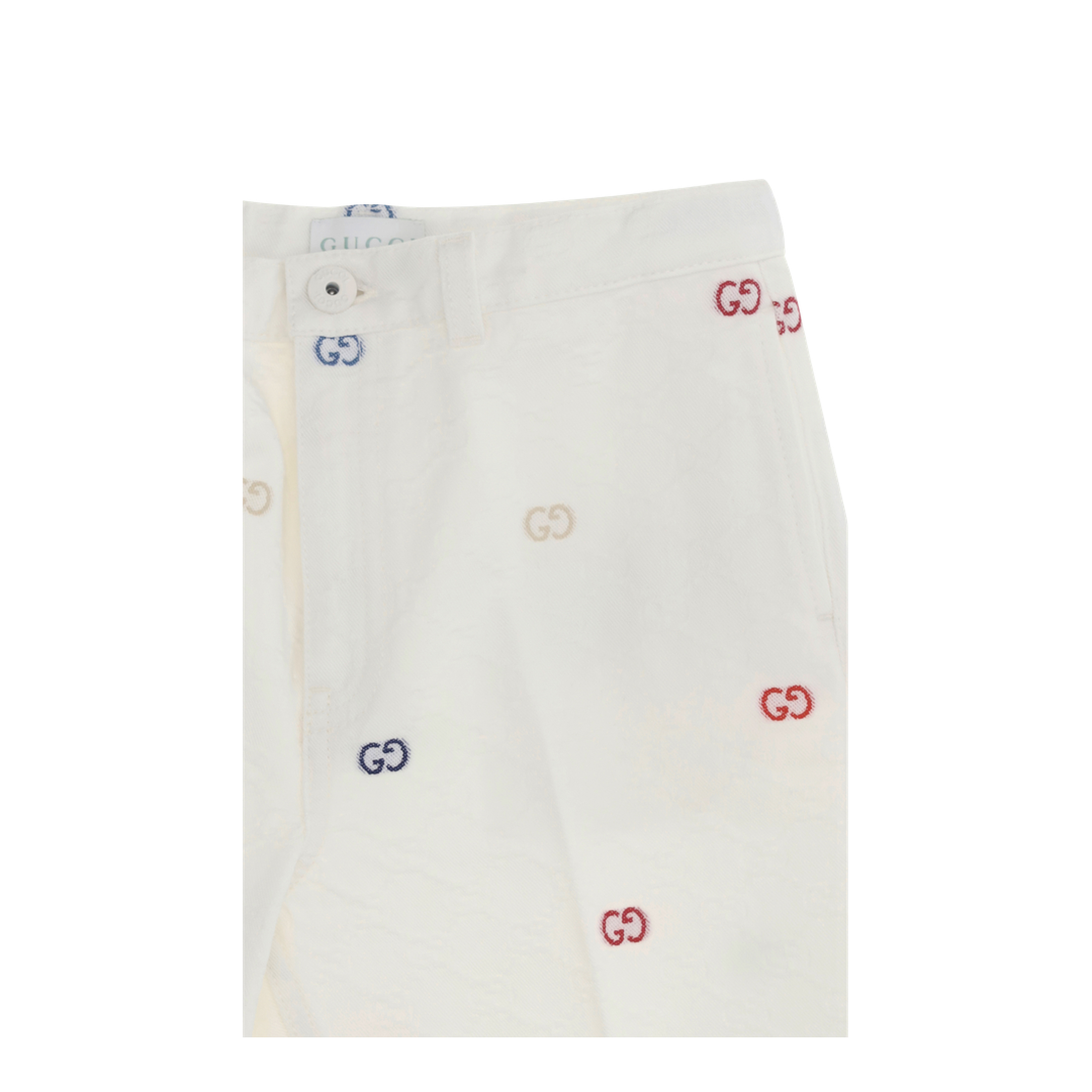 Cotton Denim Jacquard Shorts - Image 3