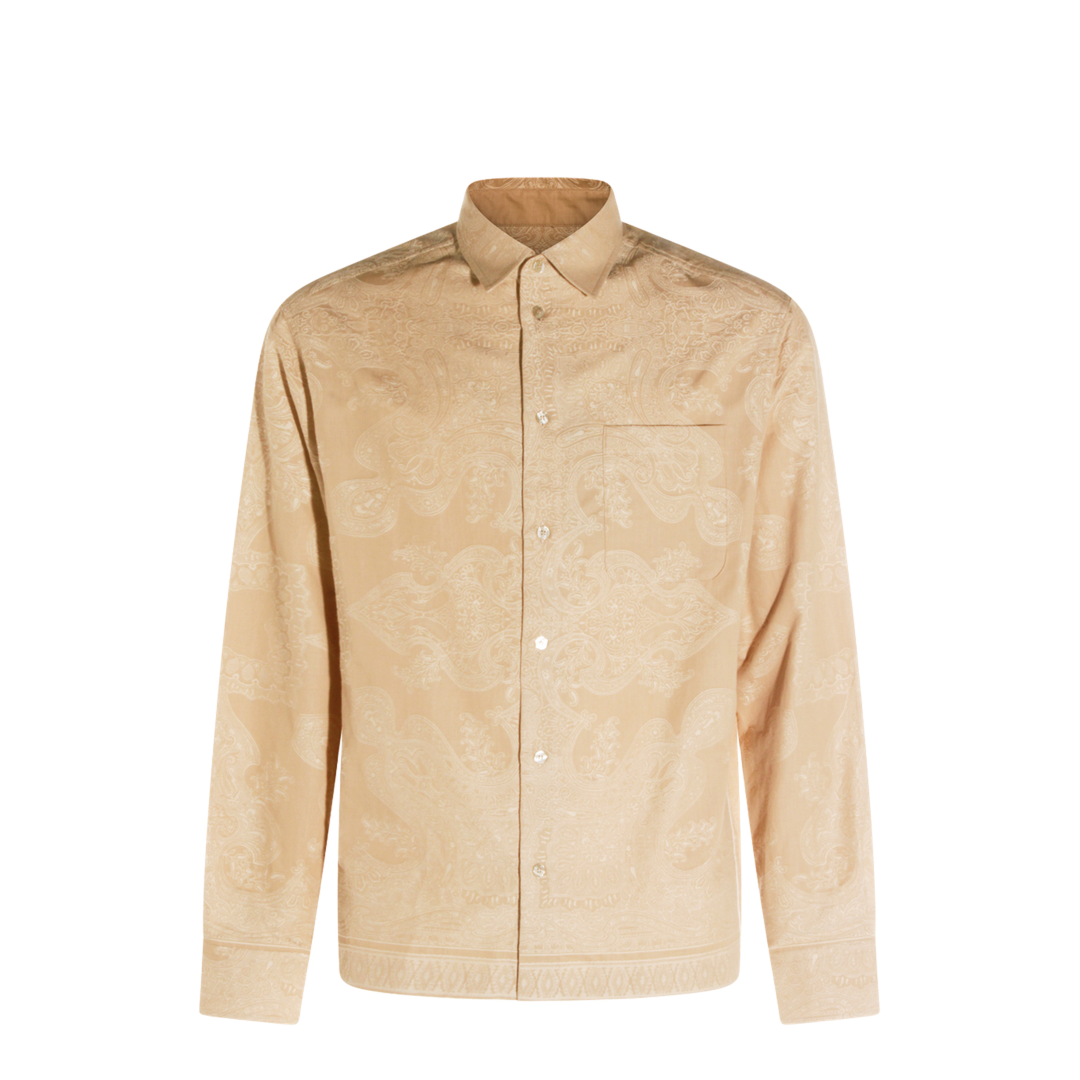 Paisley Cotton Jacquard Shirt Sand - Image 1