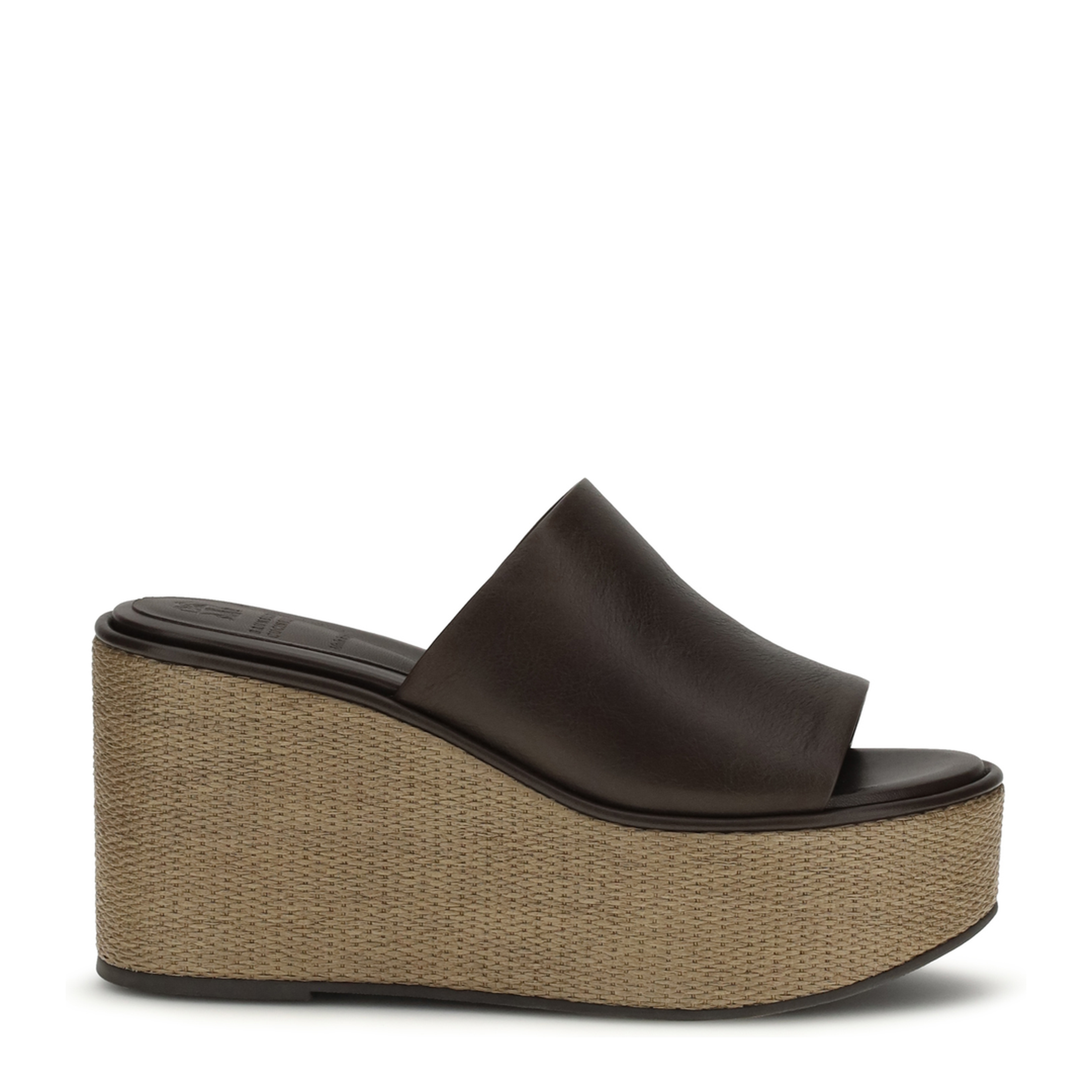 Leather Wedge Sandals - Image 1