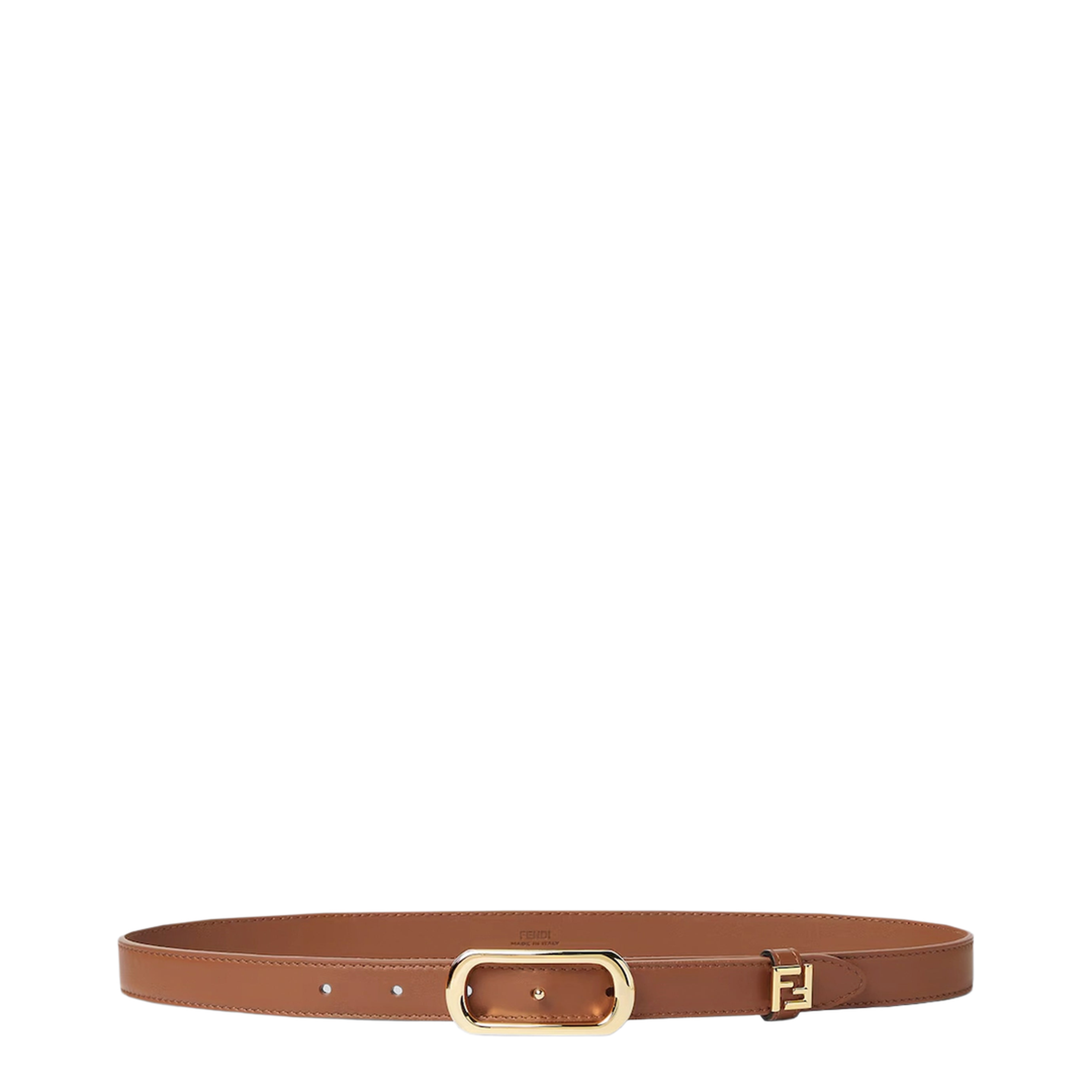 Sellier Brown Leather FF Belt - Image 1