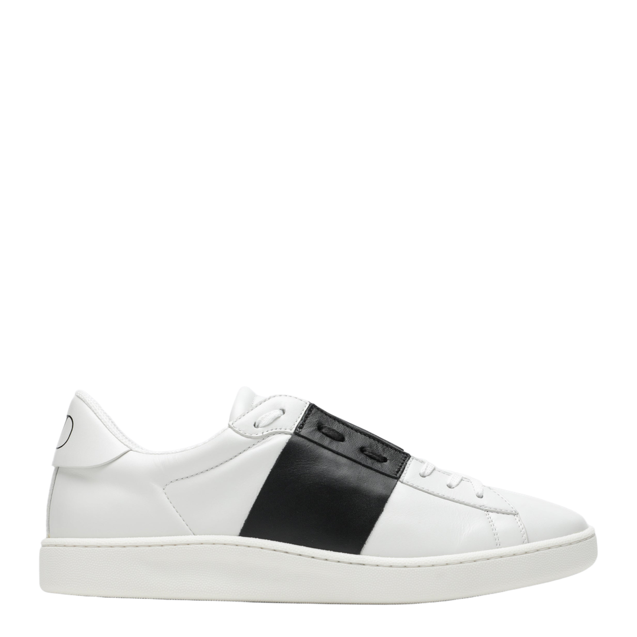Open Royco Nappa Calfskin Sneakers in White/Black - Image 1