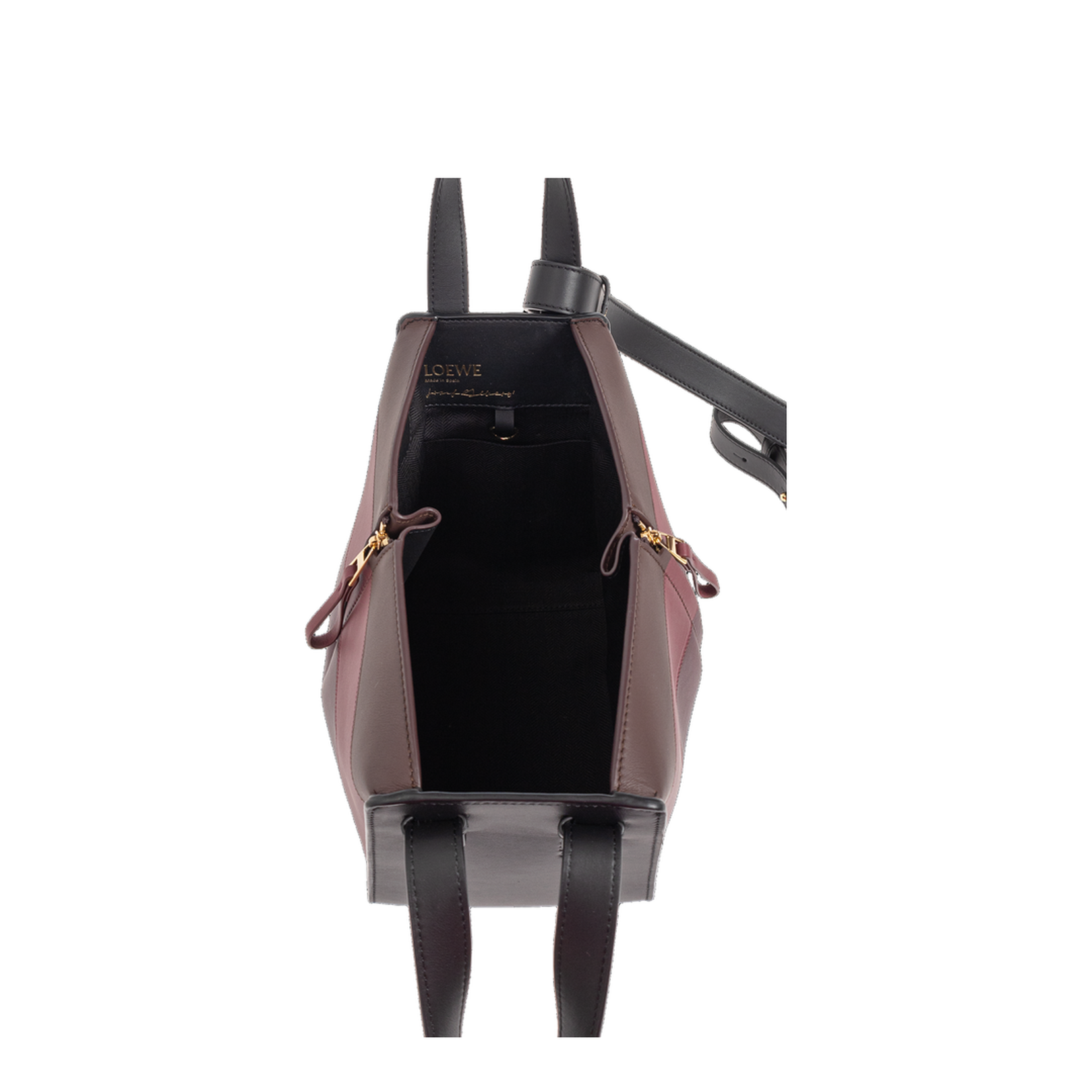 Hammock Calfskin Shoulder Bag - Black/Burgundy - Image 5