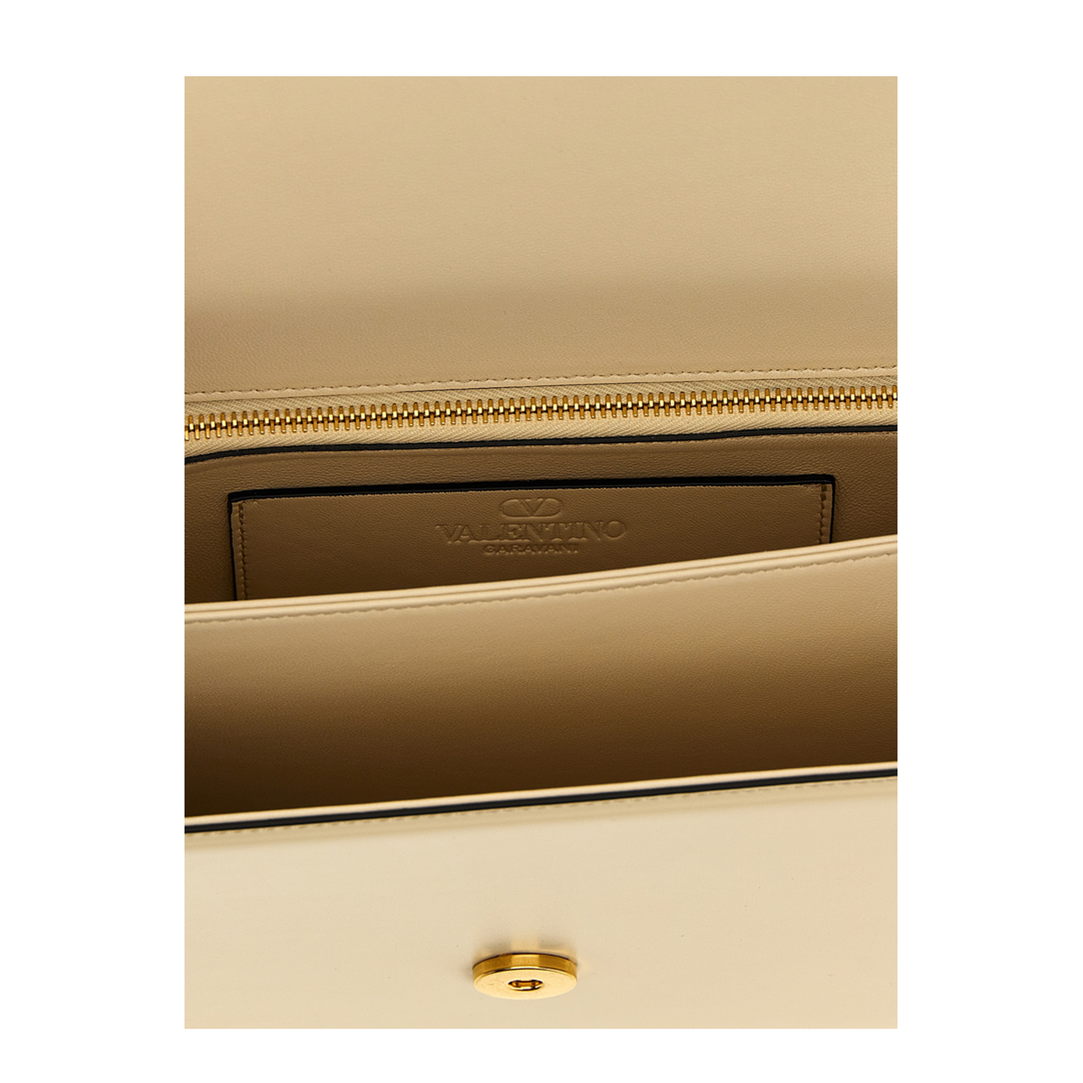 VLogo Signature Calfskin Shoulder Bag - Ivory - Image 4