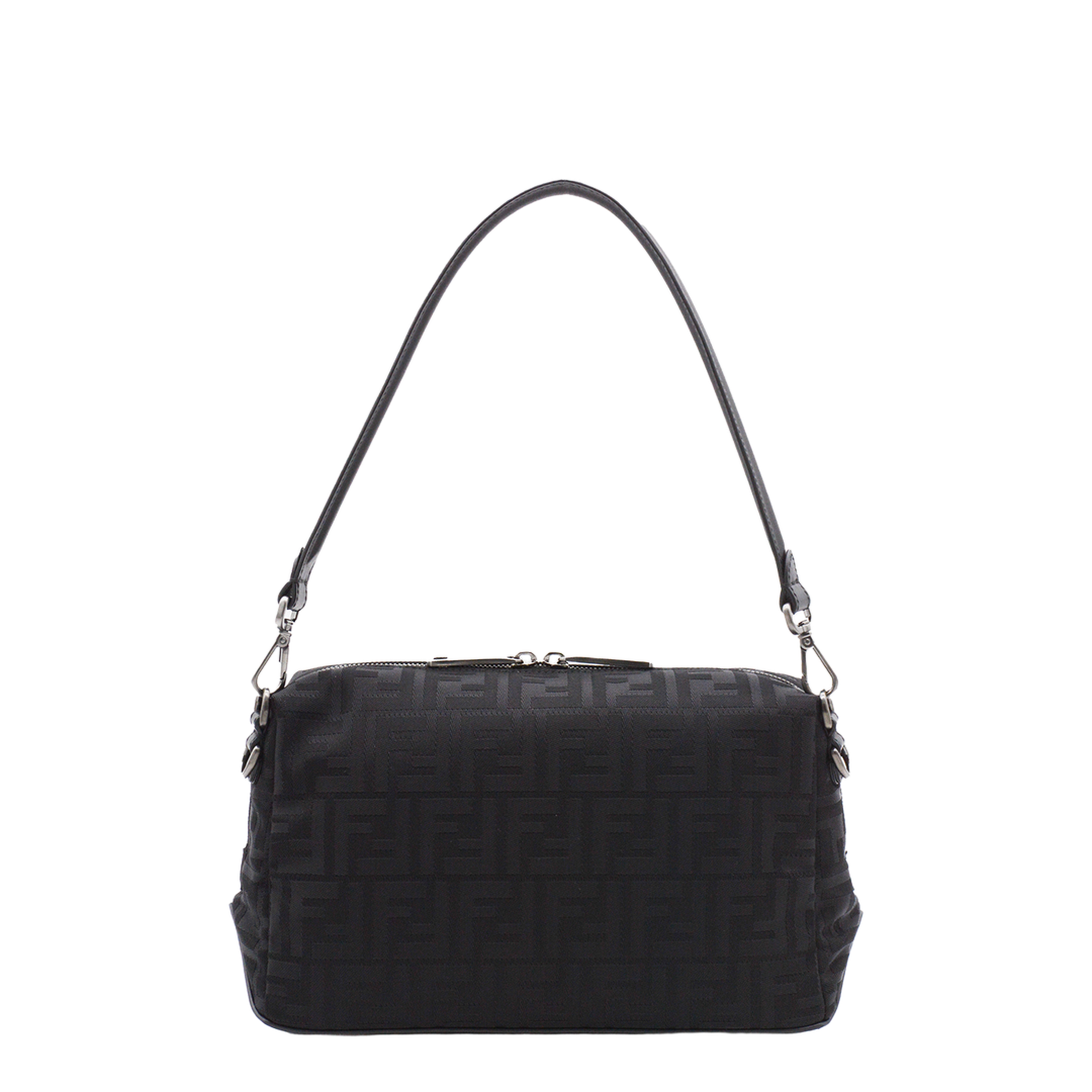 Lui Medium Nylon & Calf Leather Shoulder Bag - Black - Image 1