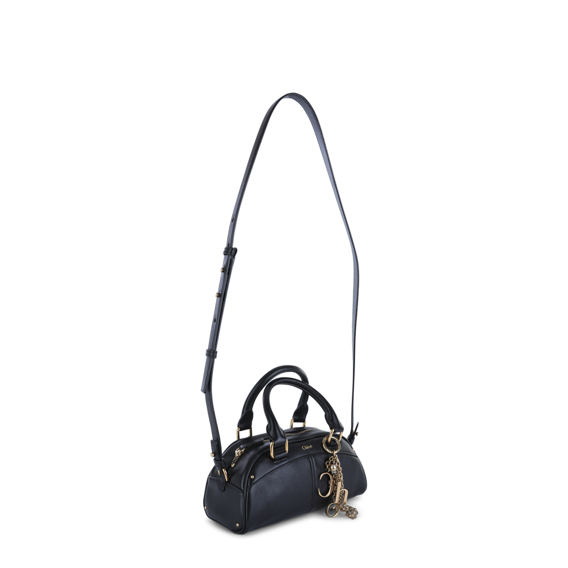 Small Chloé Bowling Bag in Soft Leather - Black - Image 4