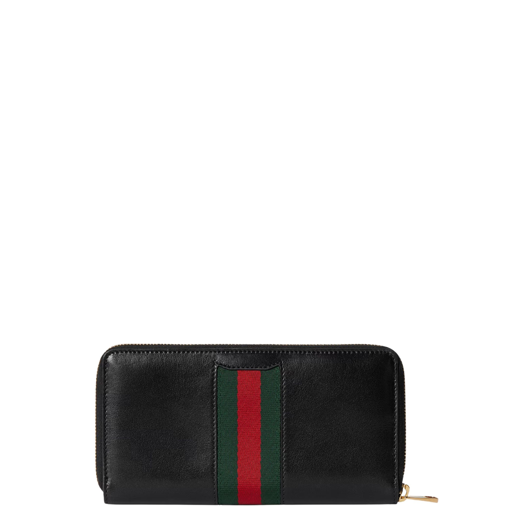 Horsebit Web Zip-Around Wallet - Black - Image 4