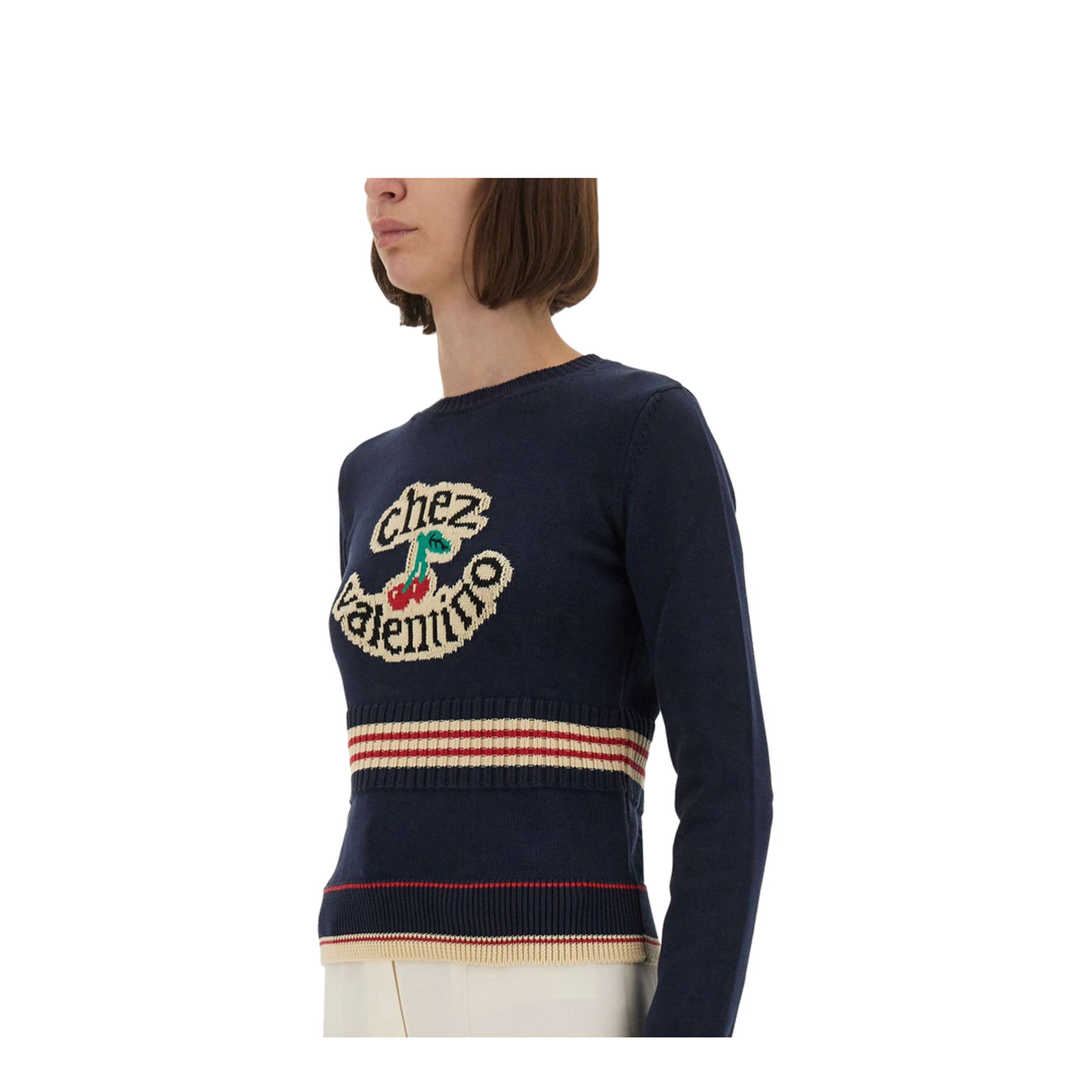 Women's Cotton Sweater Navy Blue - Image 4