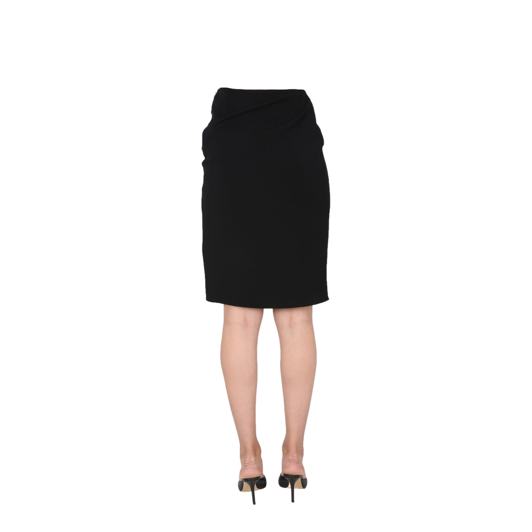 Chic Midi Skirt With Side Zip Closure In Black - Image 4
