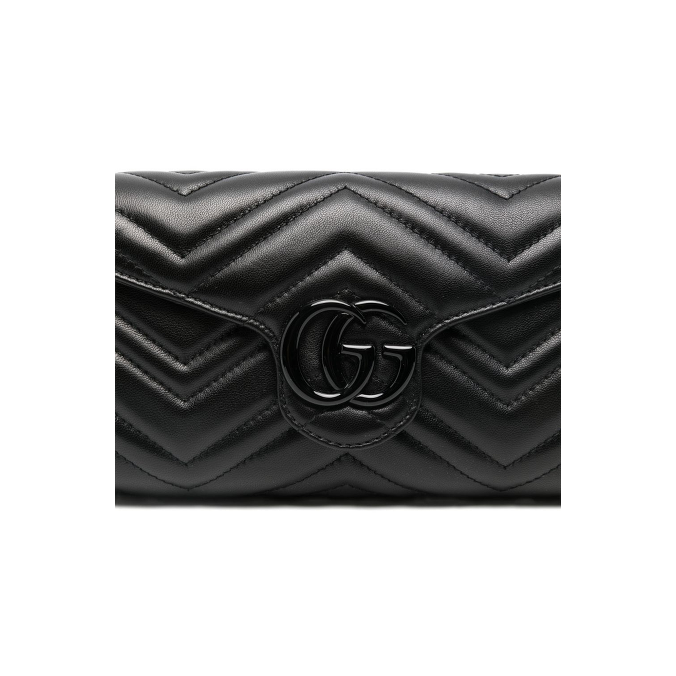GG Marmont Small Matelassé Nappa Leather Wallet On Chain - Black - Image 4