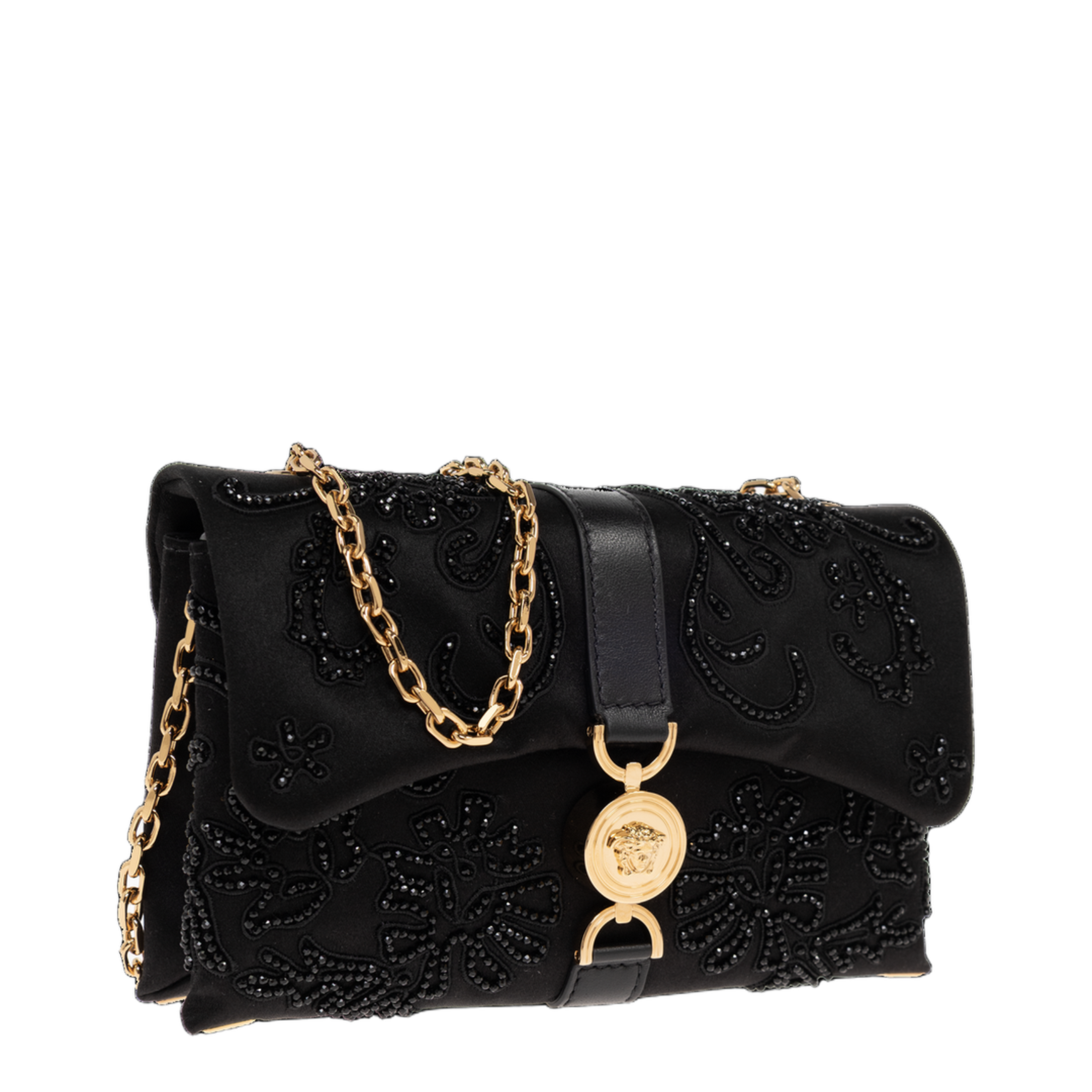 Kleio Mini Satin Mini Bag - Black/Gold - Image 4