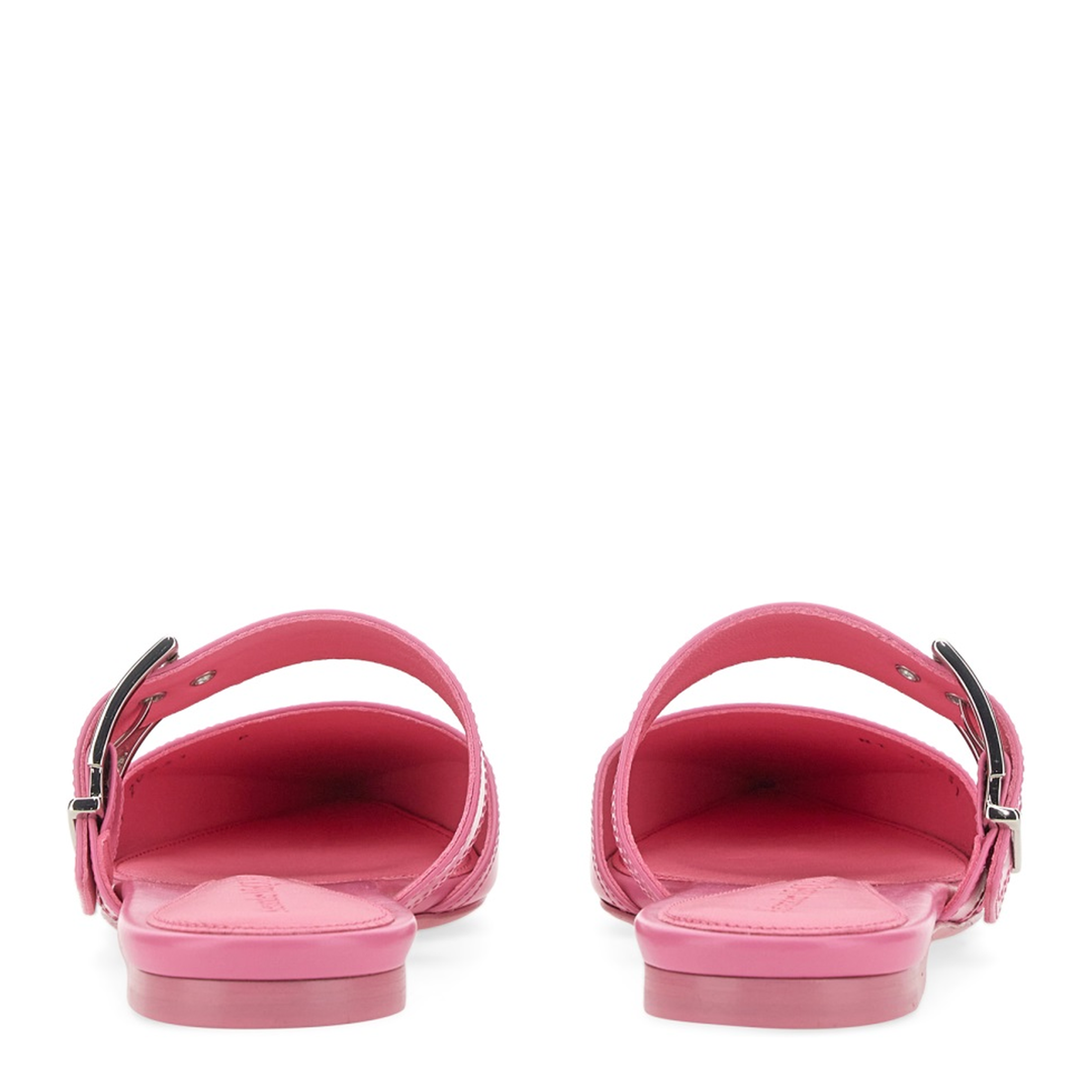 Metal-toe Pointed Flat Leather Mules - Image 3