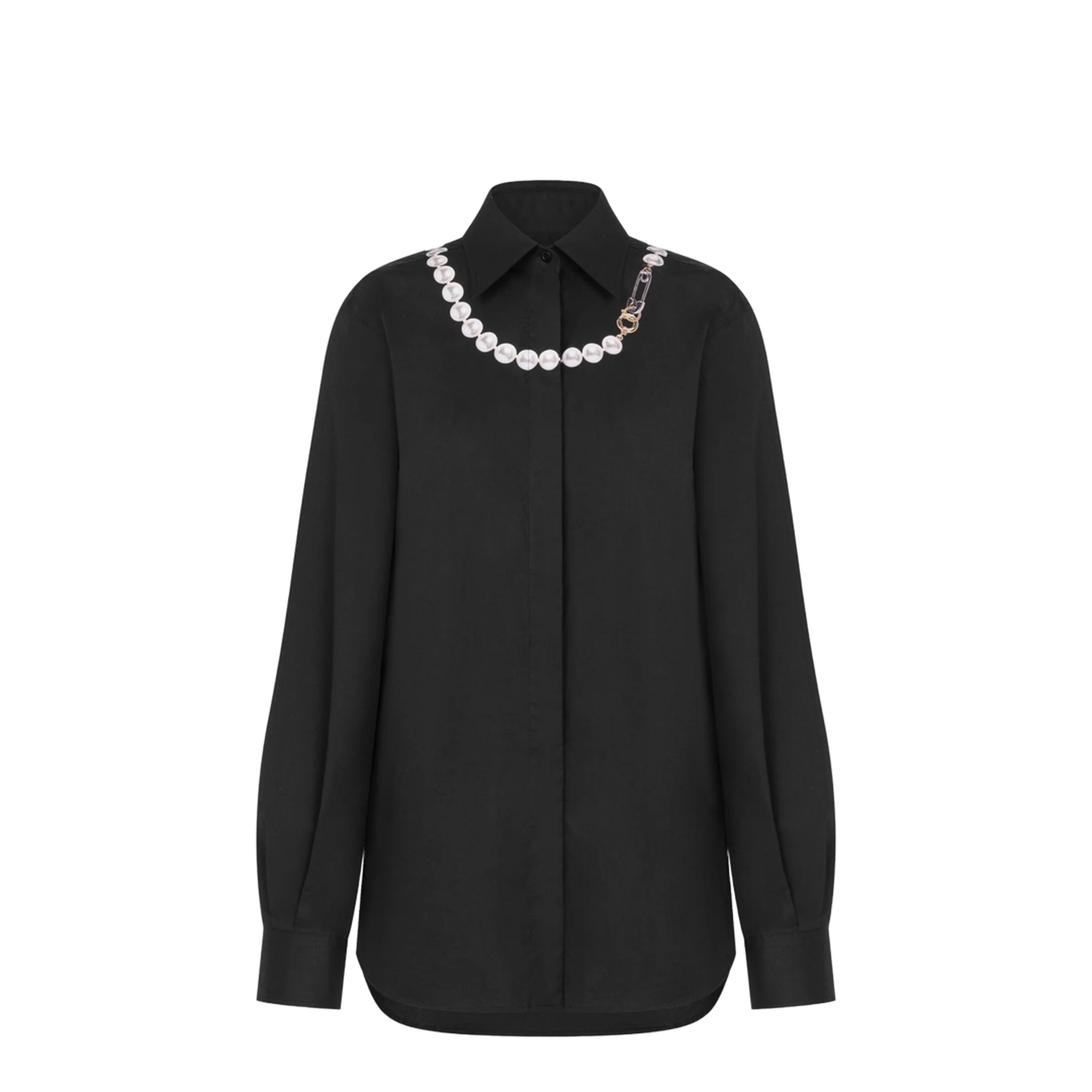 Printed Stretch Cotton Poplin Shirt - Image 1