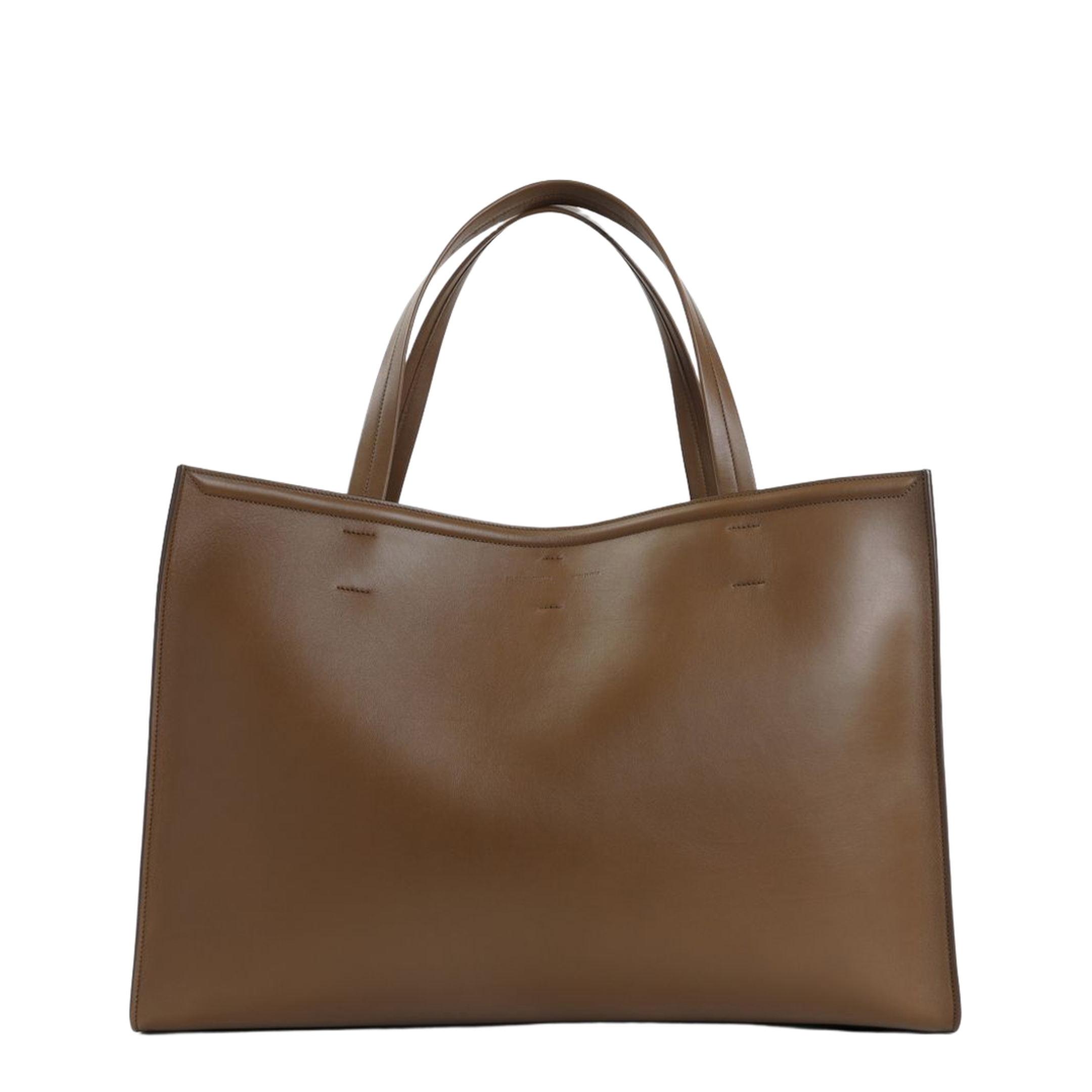 Slouch Cabas Large Calf Leather Tote Bag - Khaki Leather - Image 3