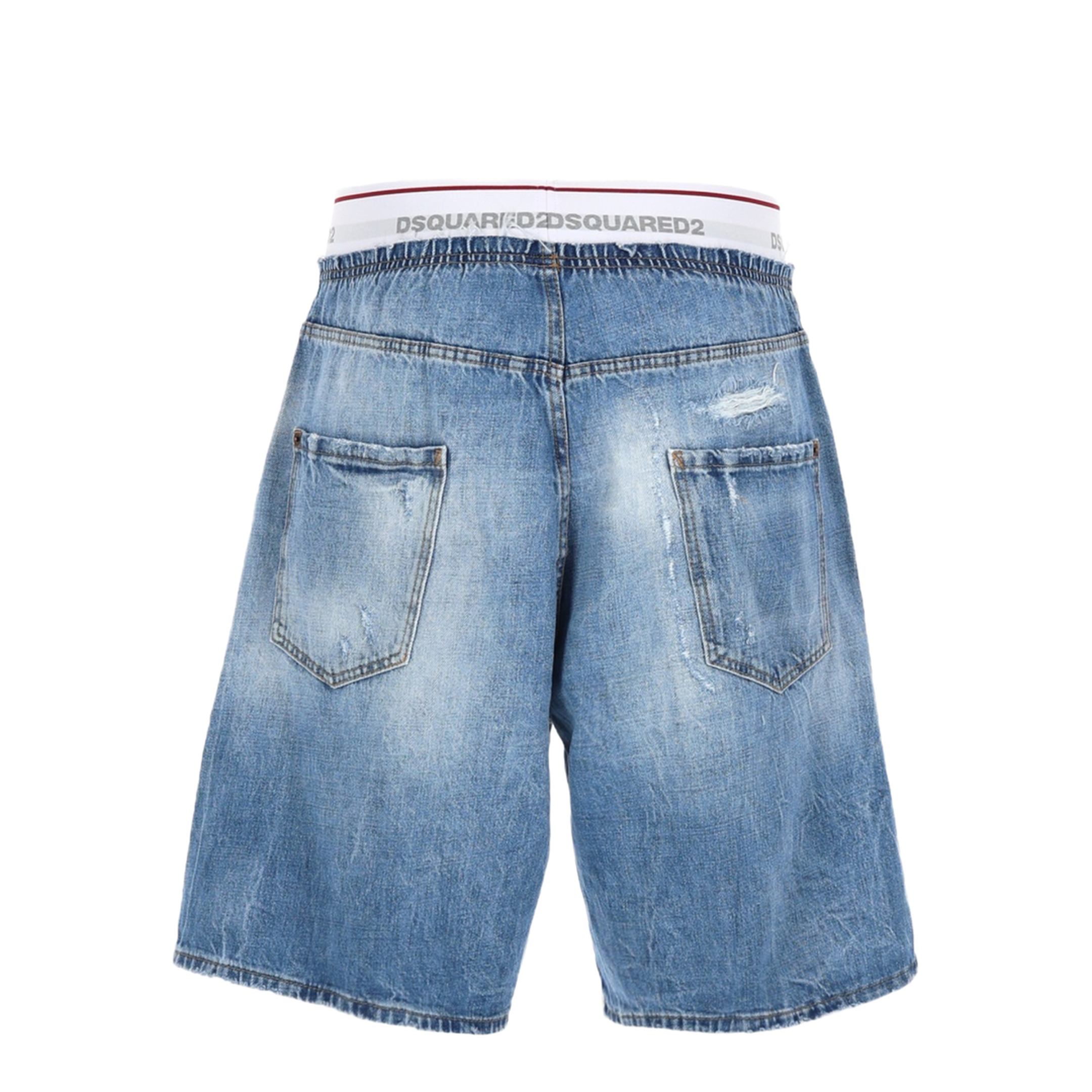 Surfer Light-Wash Distressed Denim Shorts In Blue - Image 3