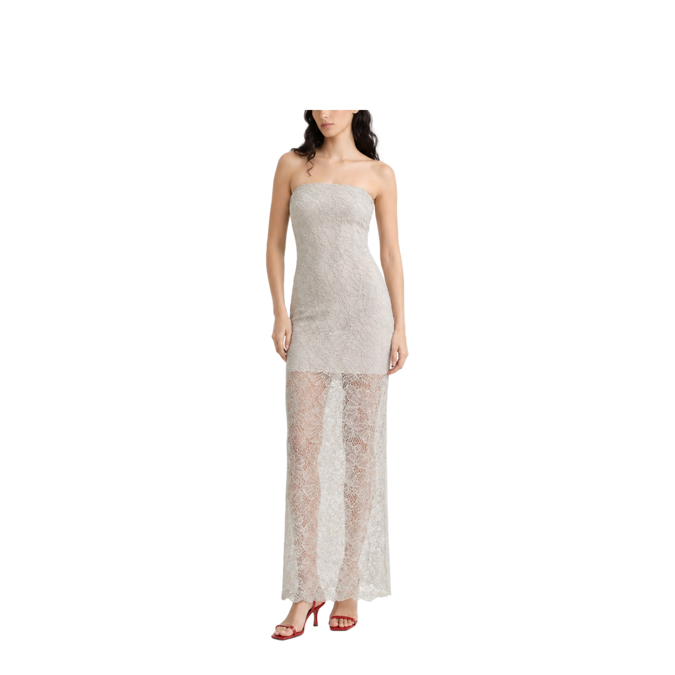 Lace Ruched Midi Dress - Image 2