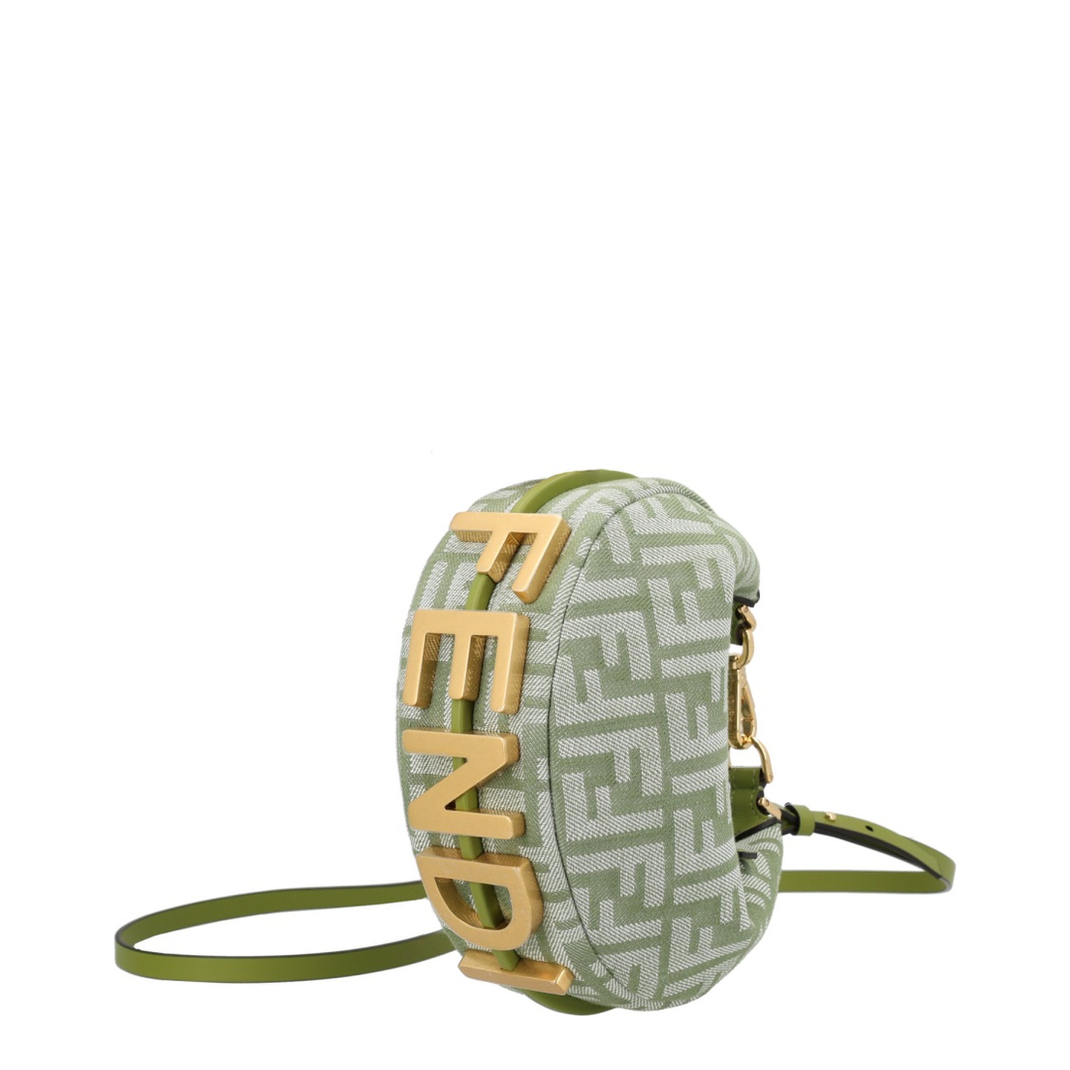 Fendigraphy Mini Denim-Effect FF Jacquard Bag - Verbena Green - Image 2