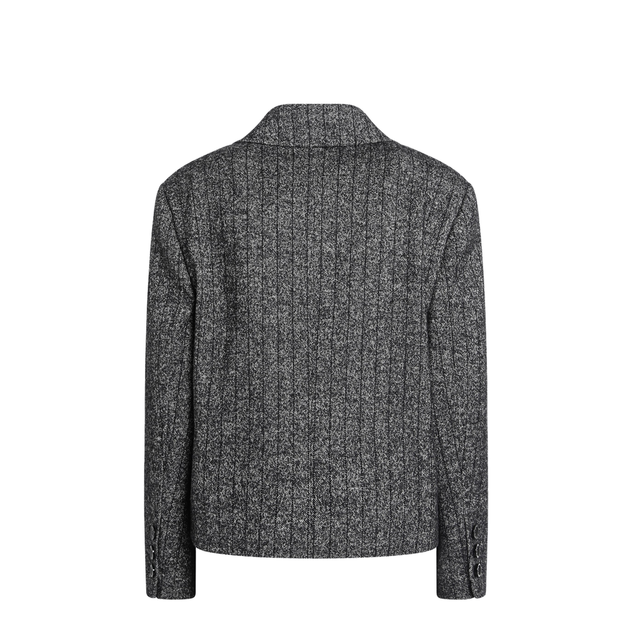 Dark Grey Short Oversized Striped Jacket - Image 2
