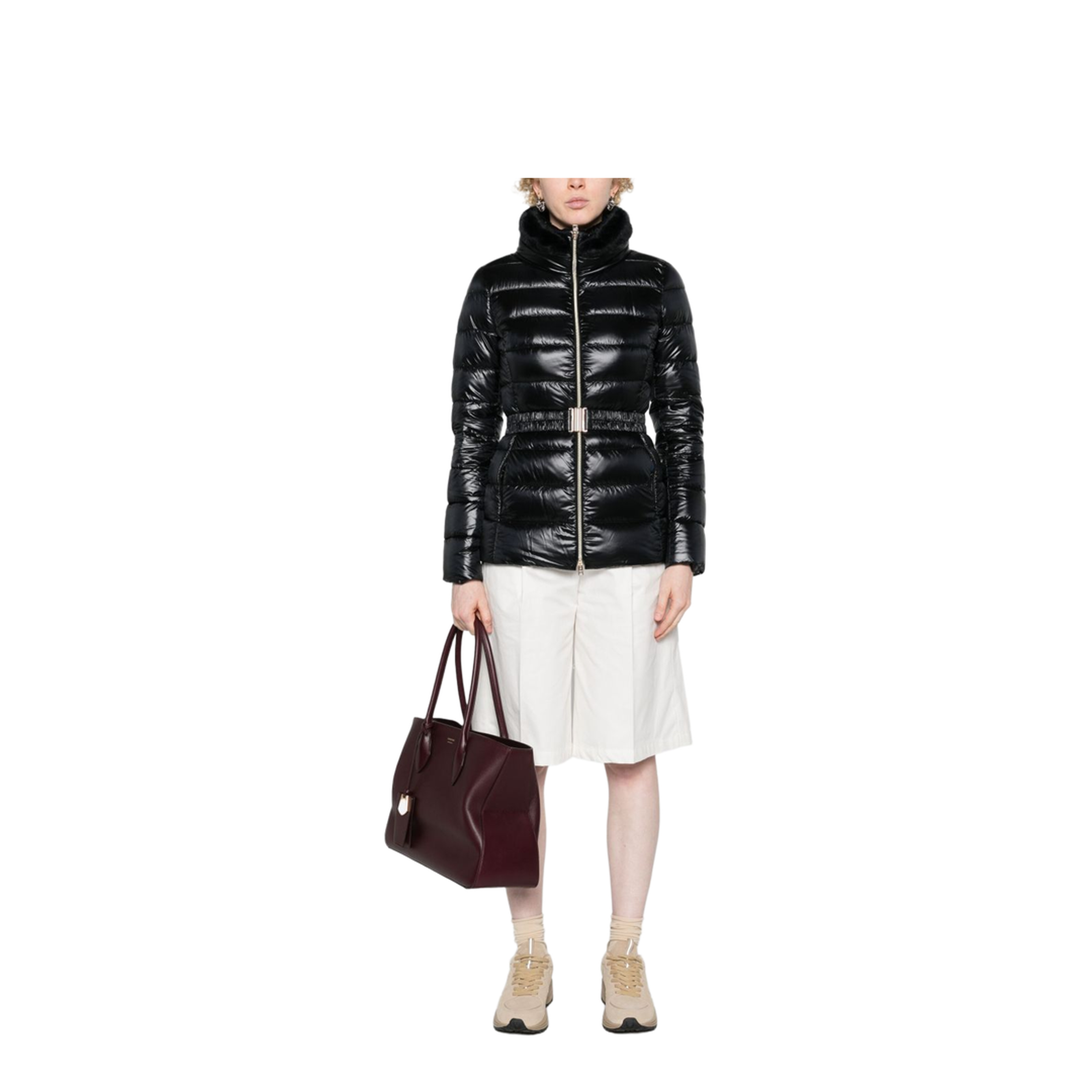 Belted High-Neck Down Jacket - Image 6