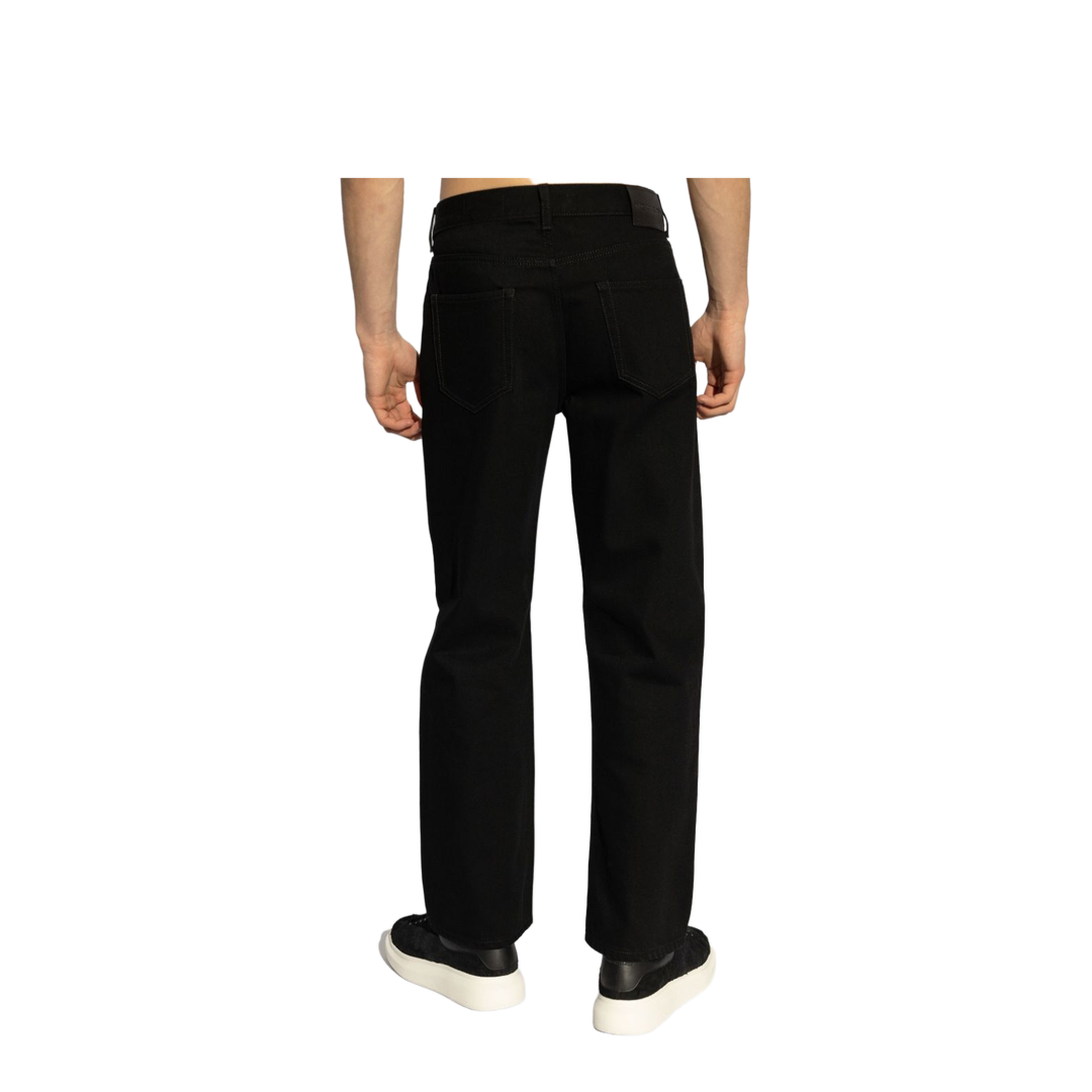Black Straight Leg Denim Jeans - Image 5