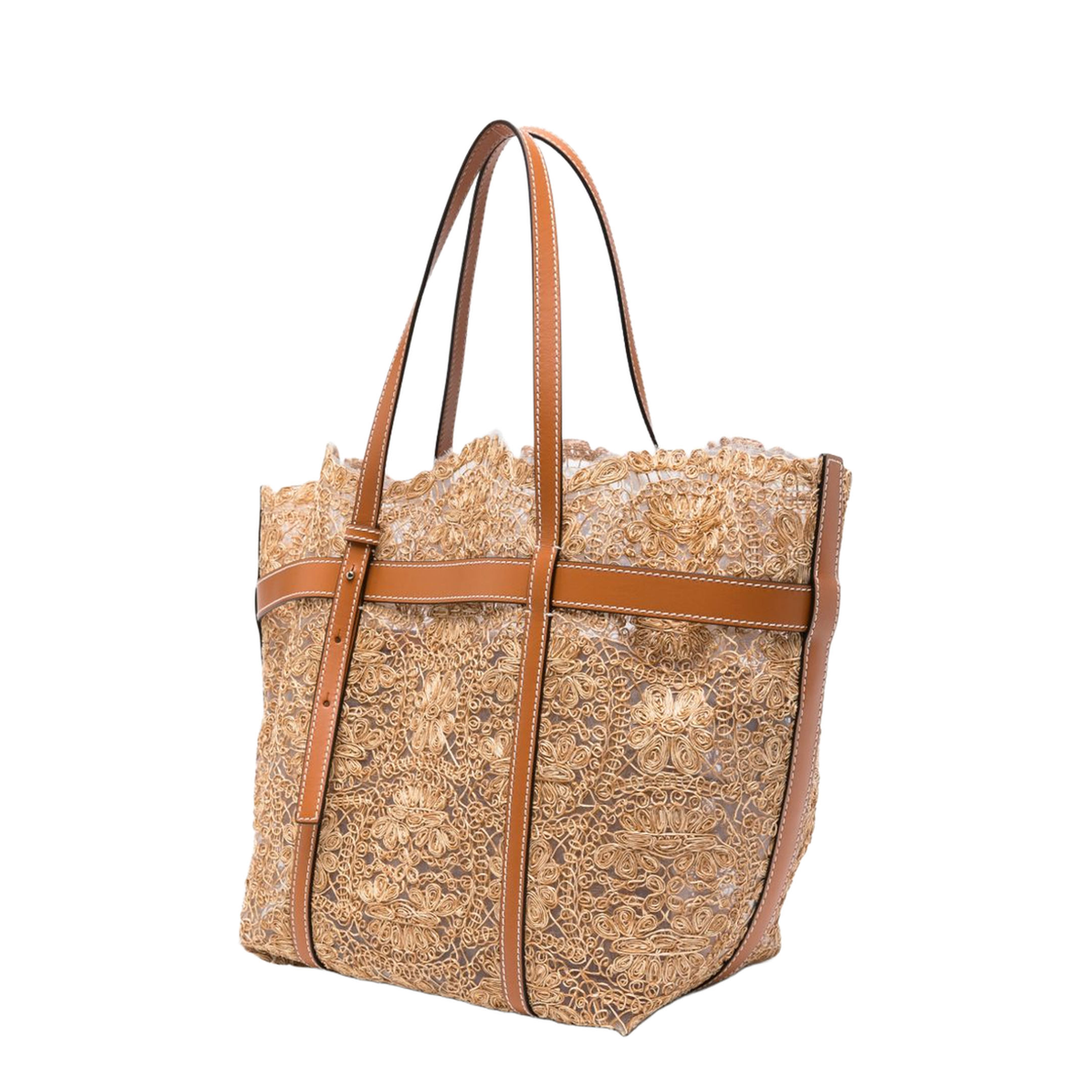 Raffia Tote Bag - Beige - Image 5