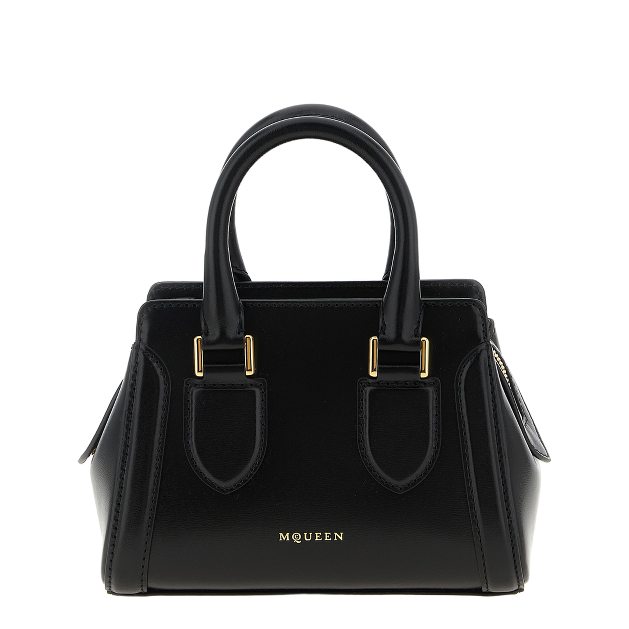 Birdee Mini Calfskin Handbag - Black/Gold - Image 5