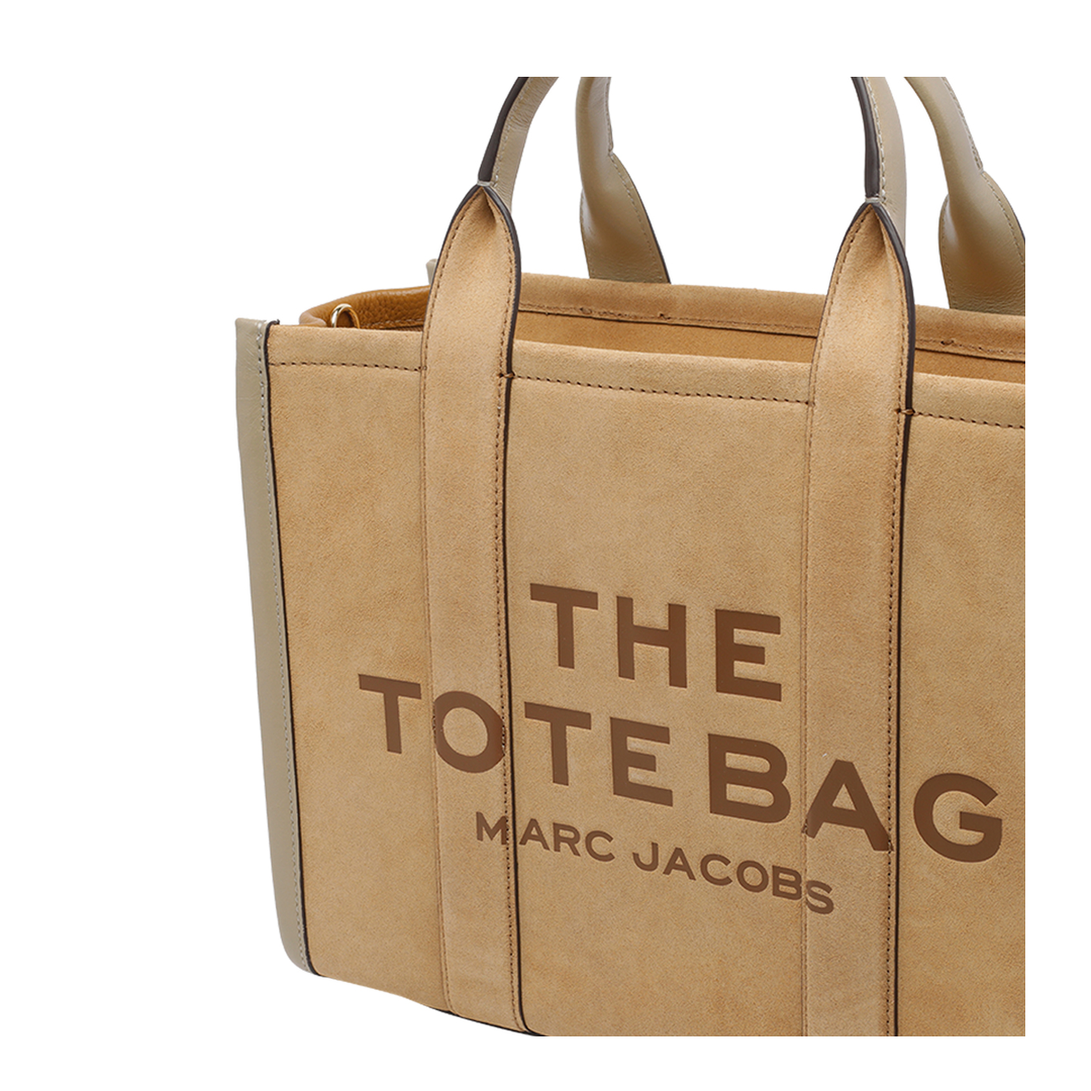 Medium Suede Tote Bag - Beige - Image 4