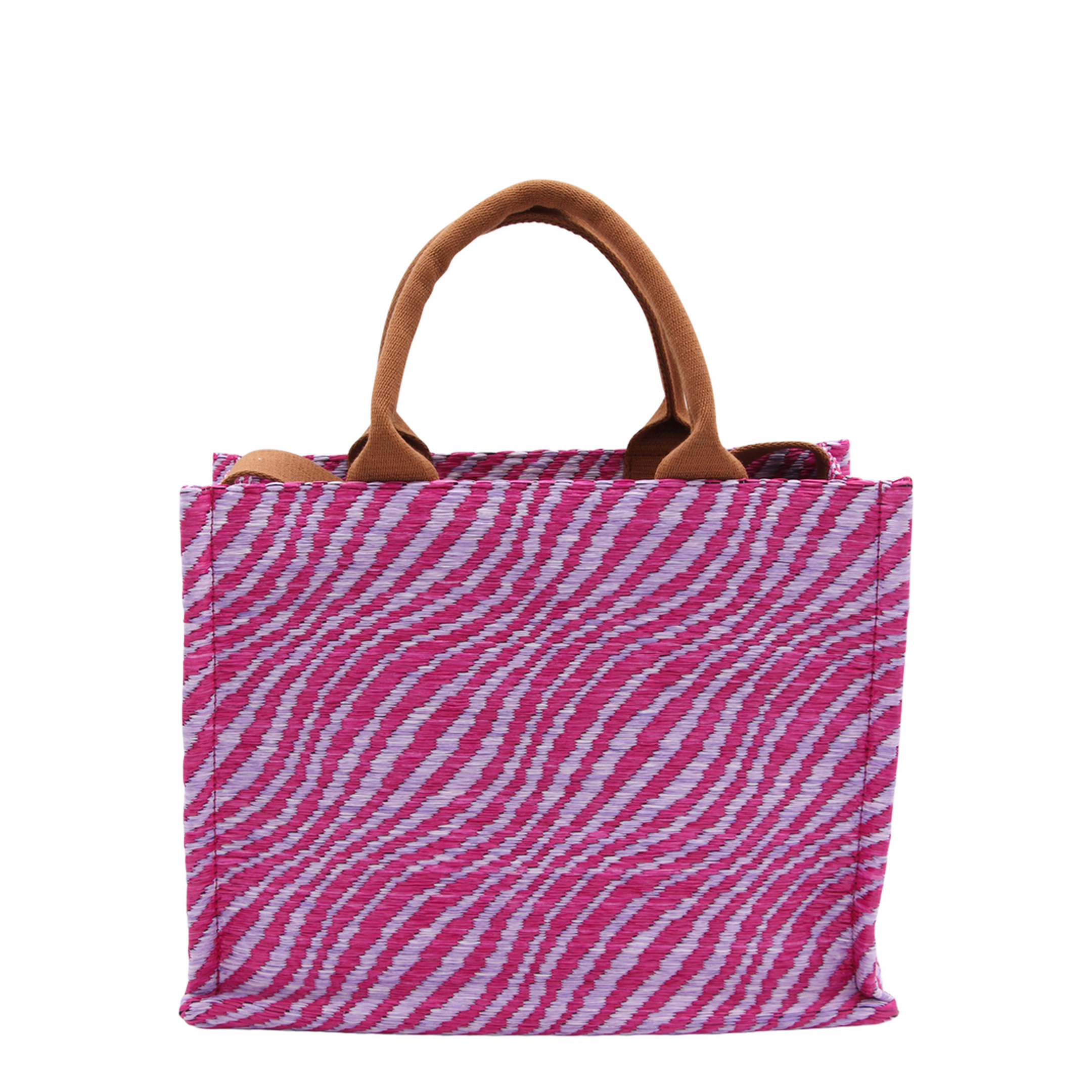 Small Raffia-Effect Basket Tote - Natural - Image 6