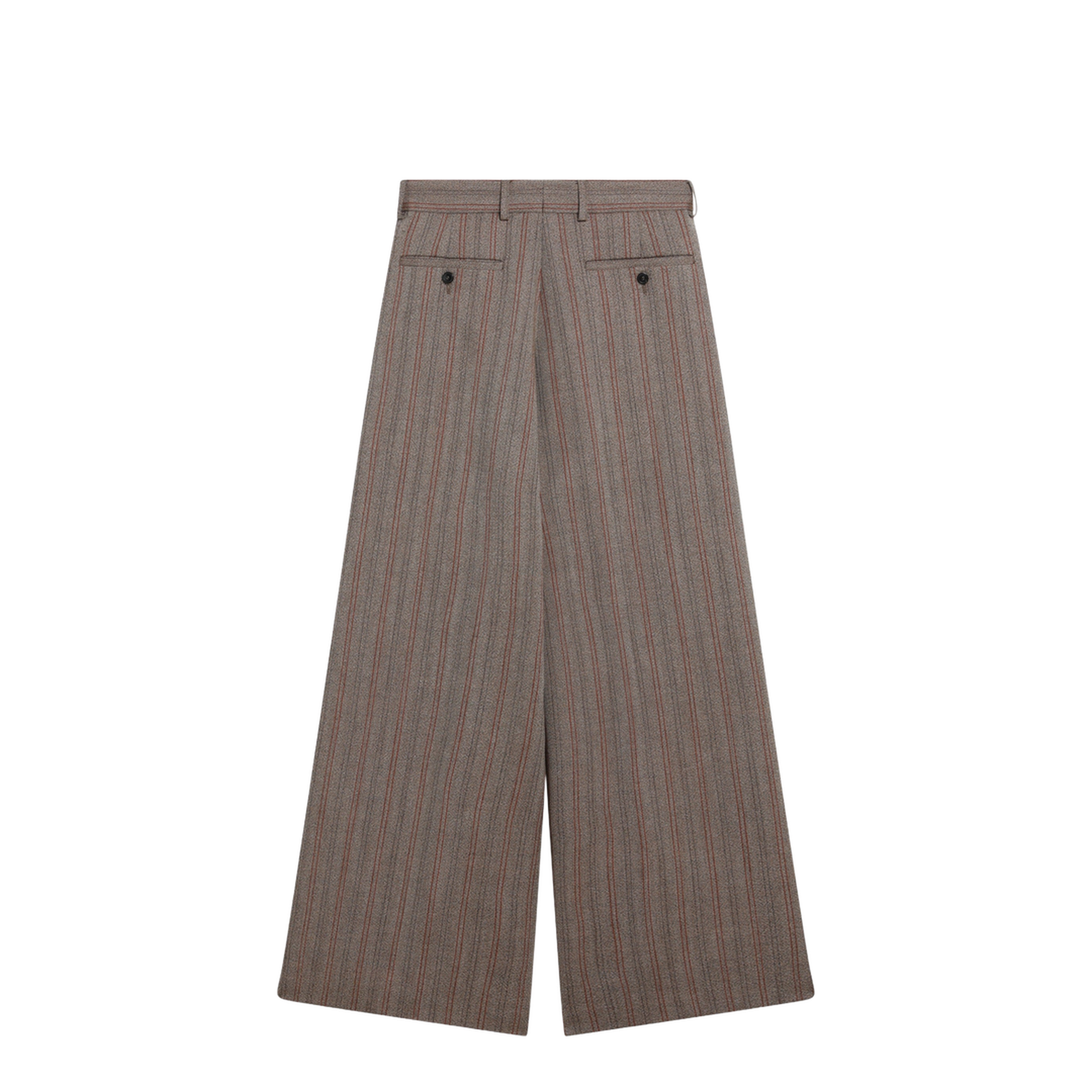 Wide-Leg Pinstripe Wool Trousers - Image 2