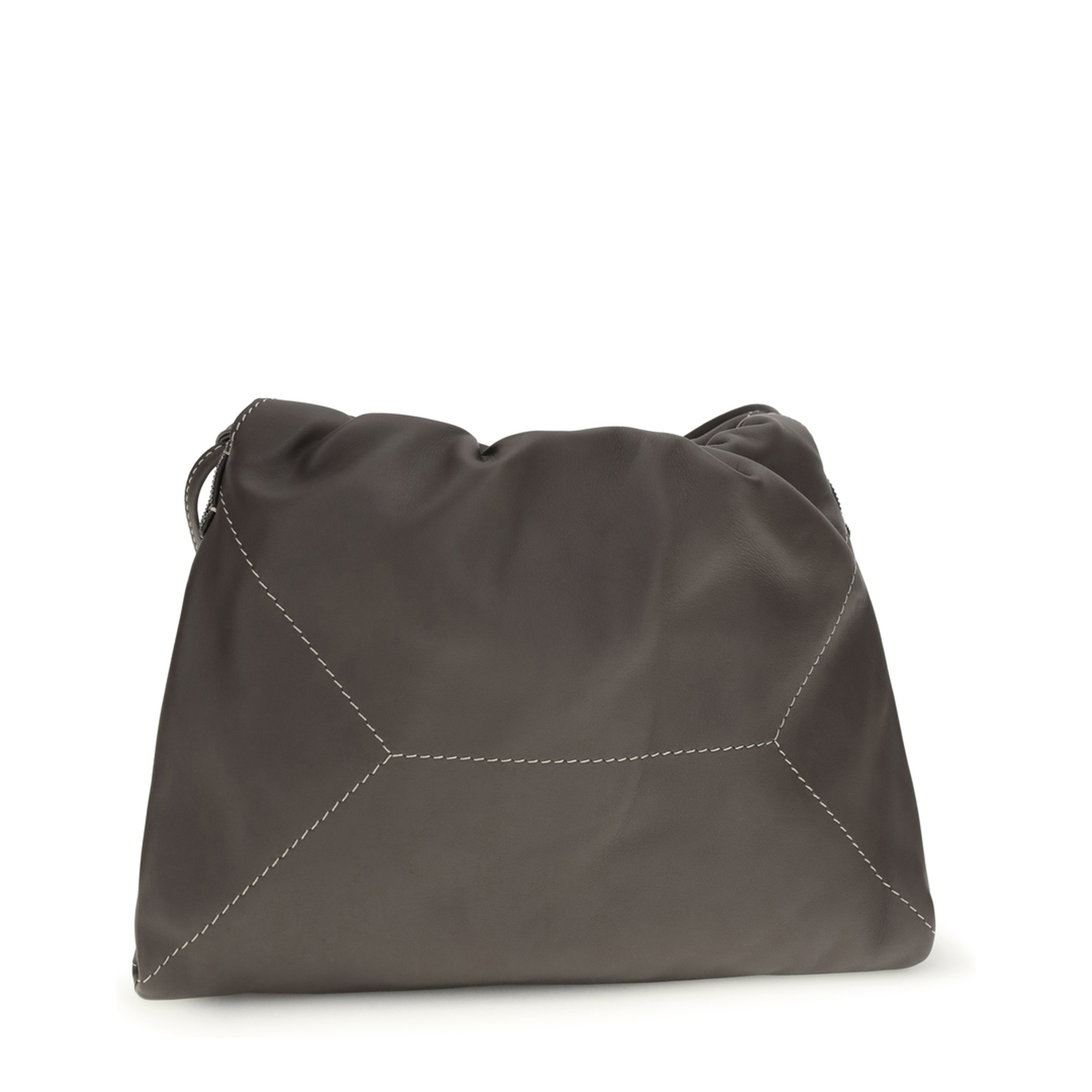 Medium Suede Pouch Bag - Brown - Image 3