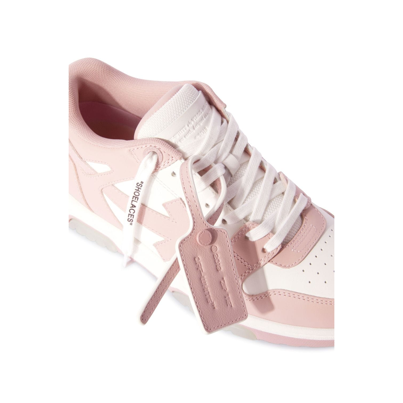 White/Pink Leather Panelled Design Luggage Tag - Image 3