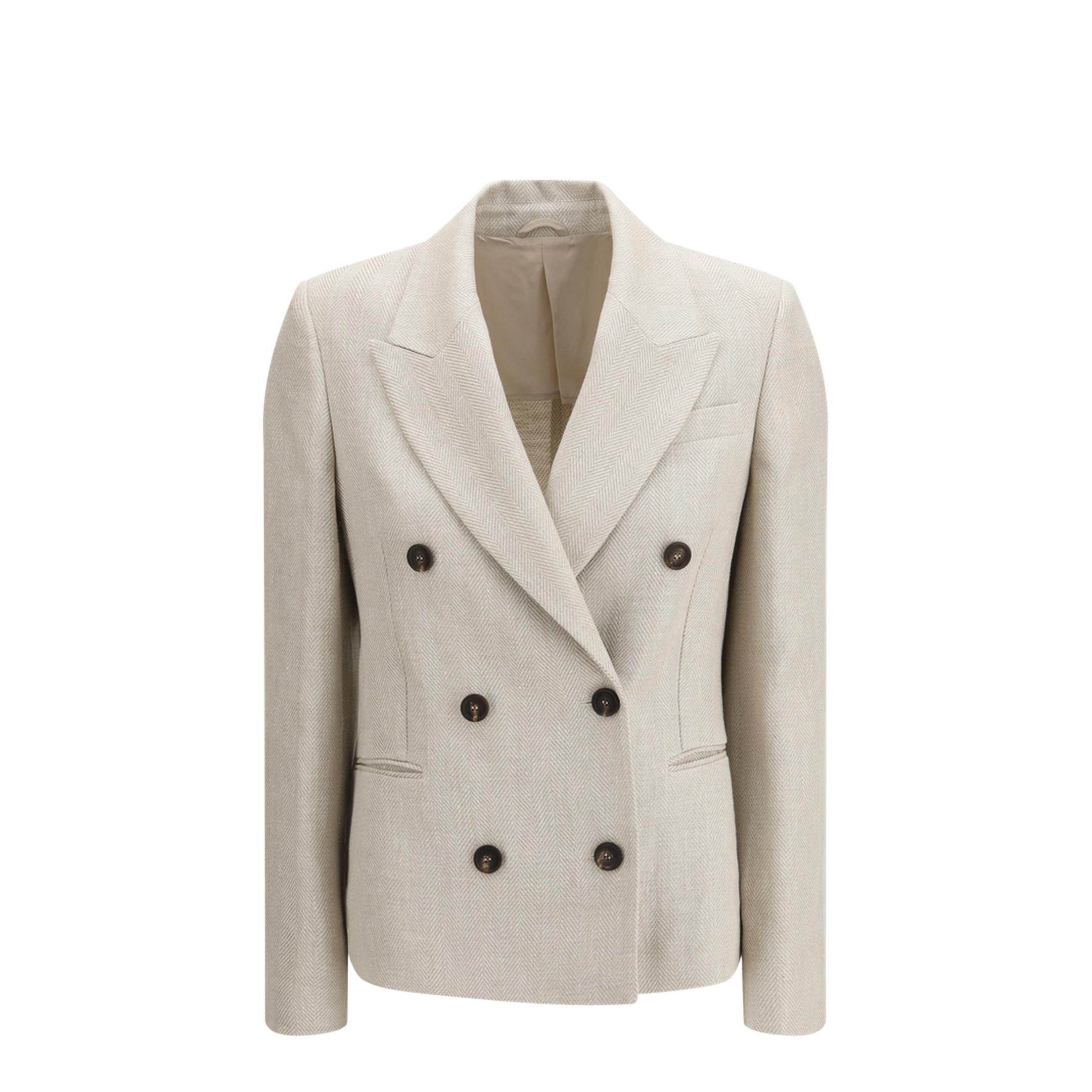 Button Herringbone Blazer - Image 1