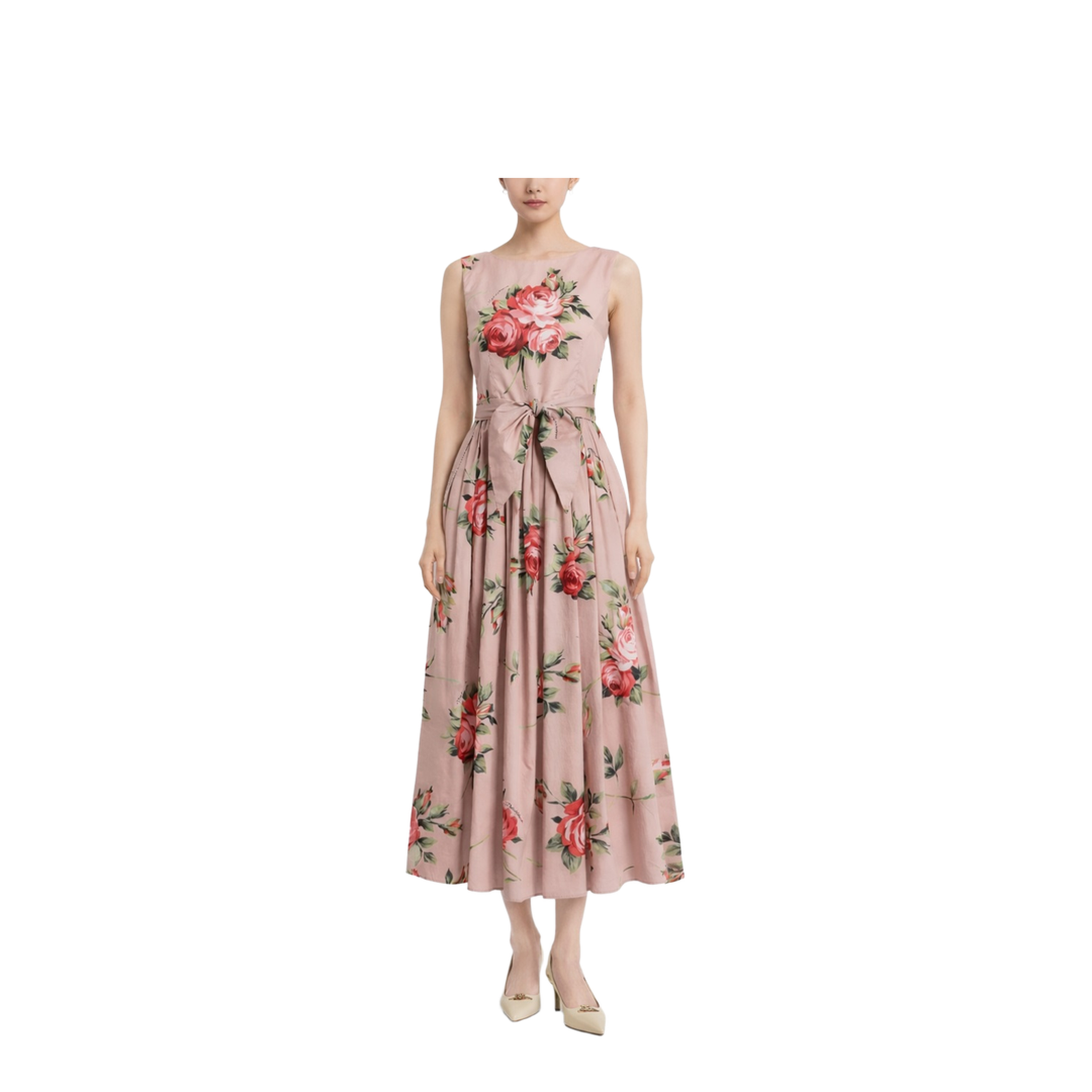 Rose Bouquet-Print Cotton Dress - Image 2