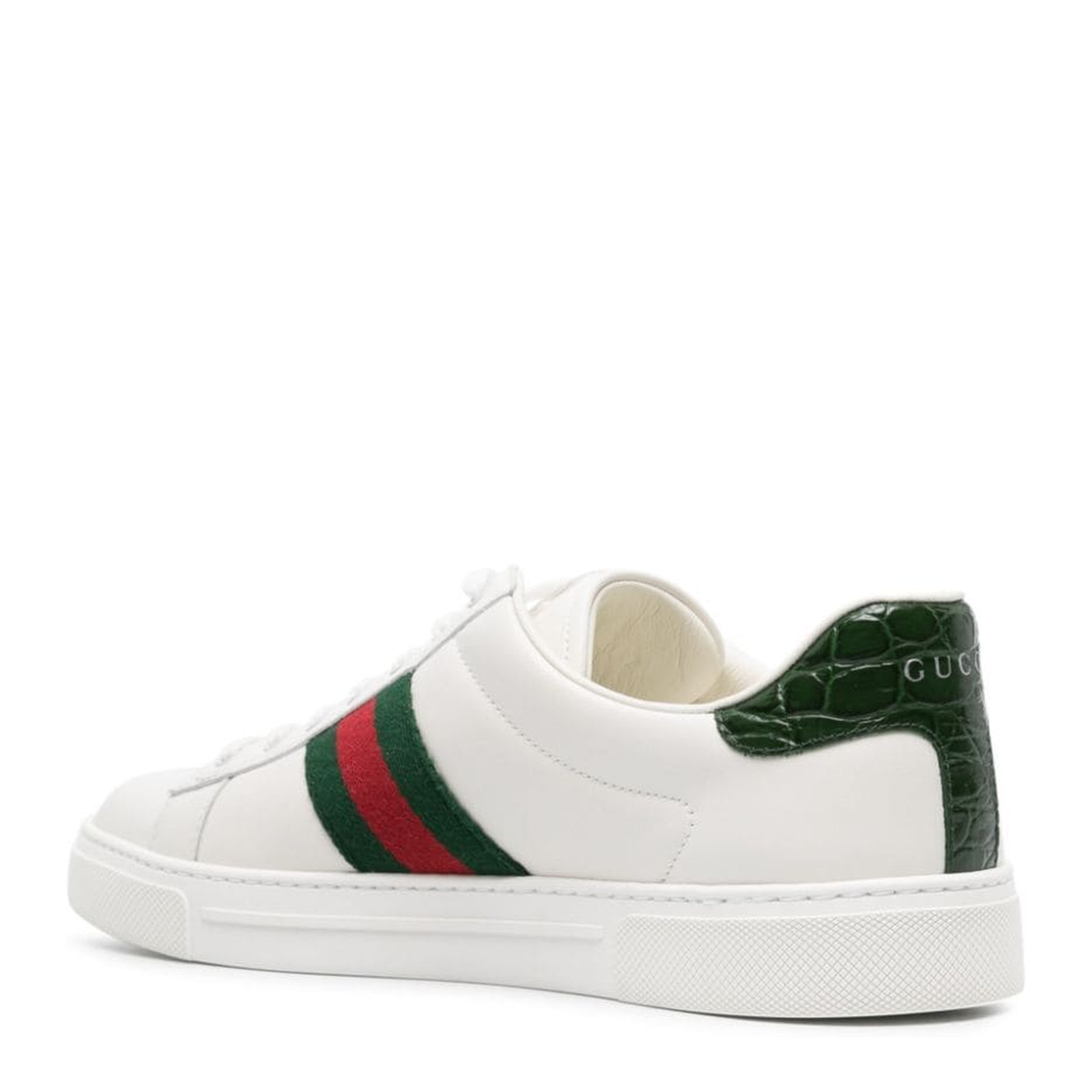 Ace Trainer with Web in White Leather - Image 4