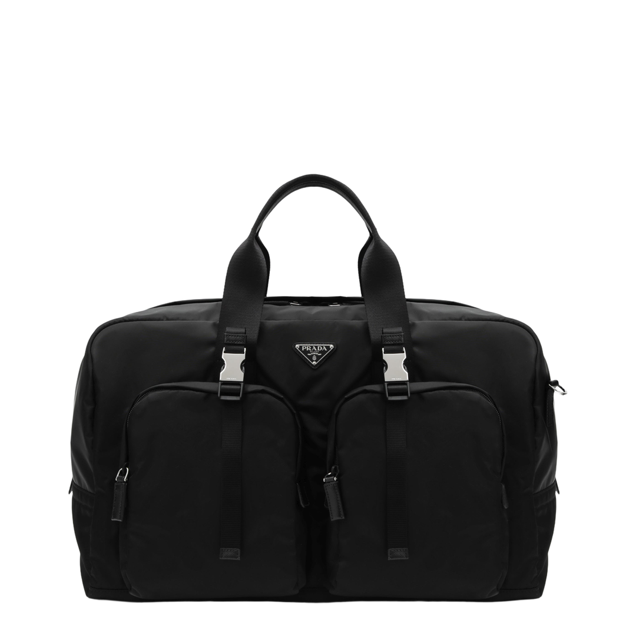 Black Re-Nylon and Saffiano Travel Bag - Image 1