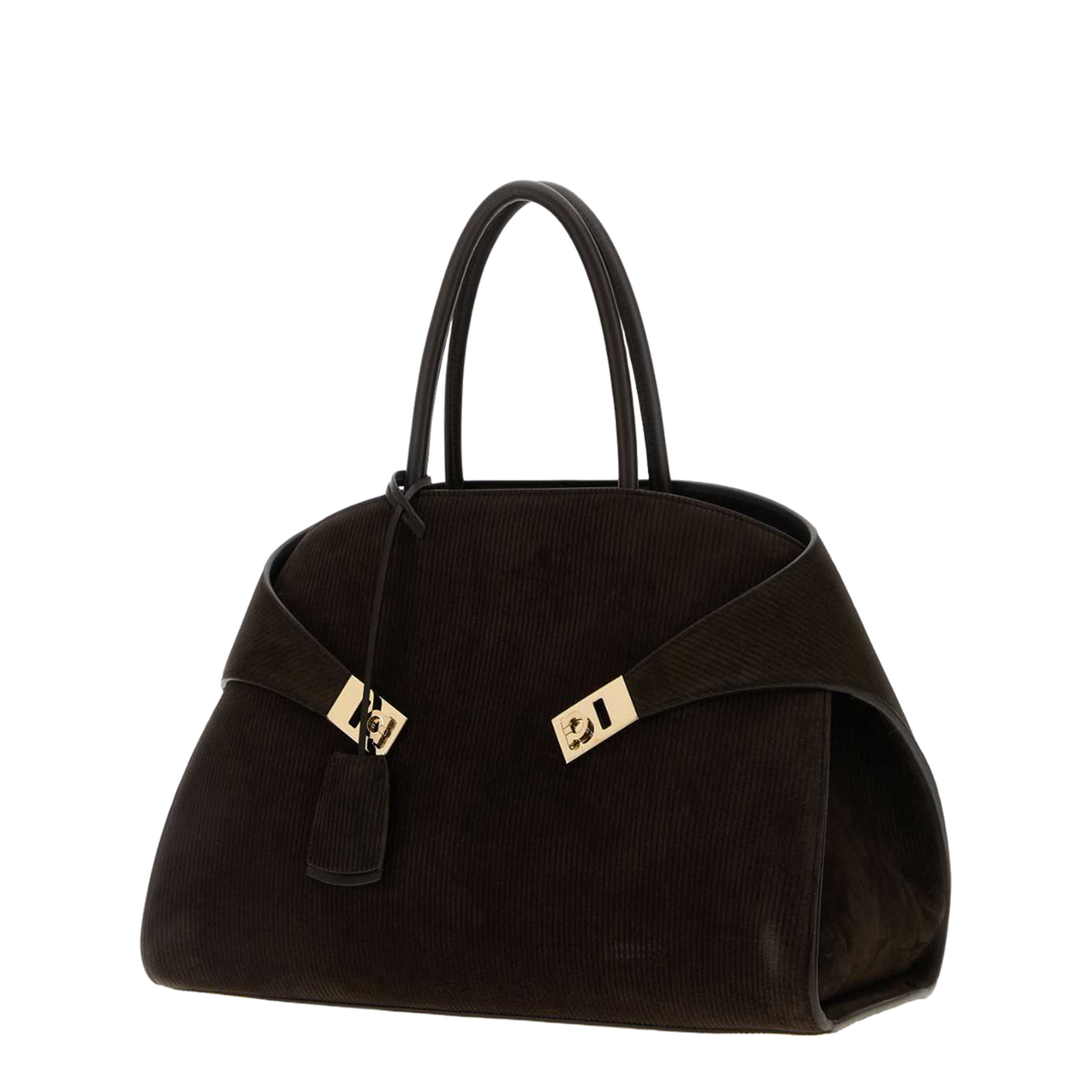 Dark Brown Suede Medium Hug Handbag - Image 2