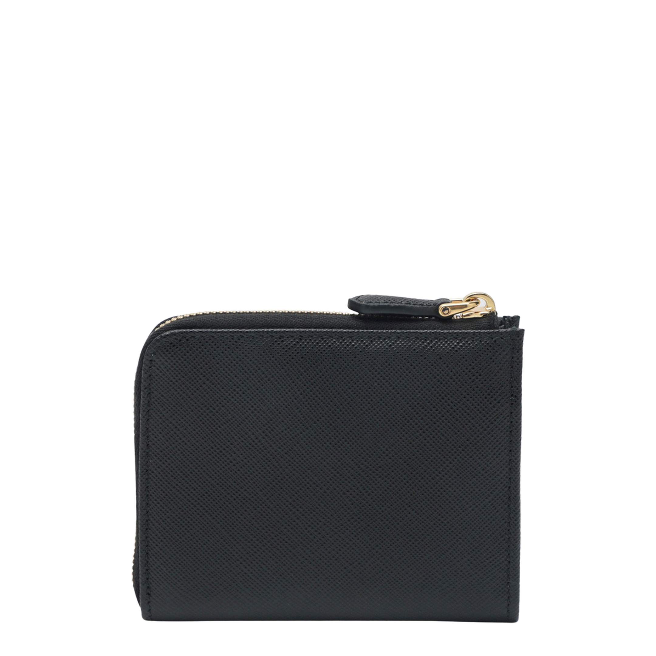 Small Saffiano Leather Zip-Around Wallet - Black - Image 2