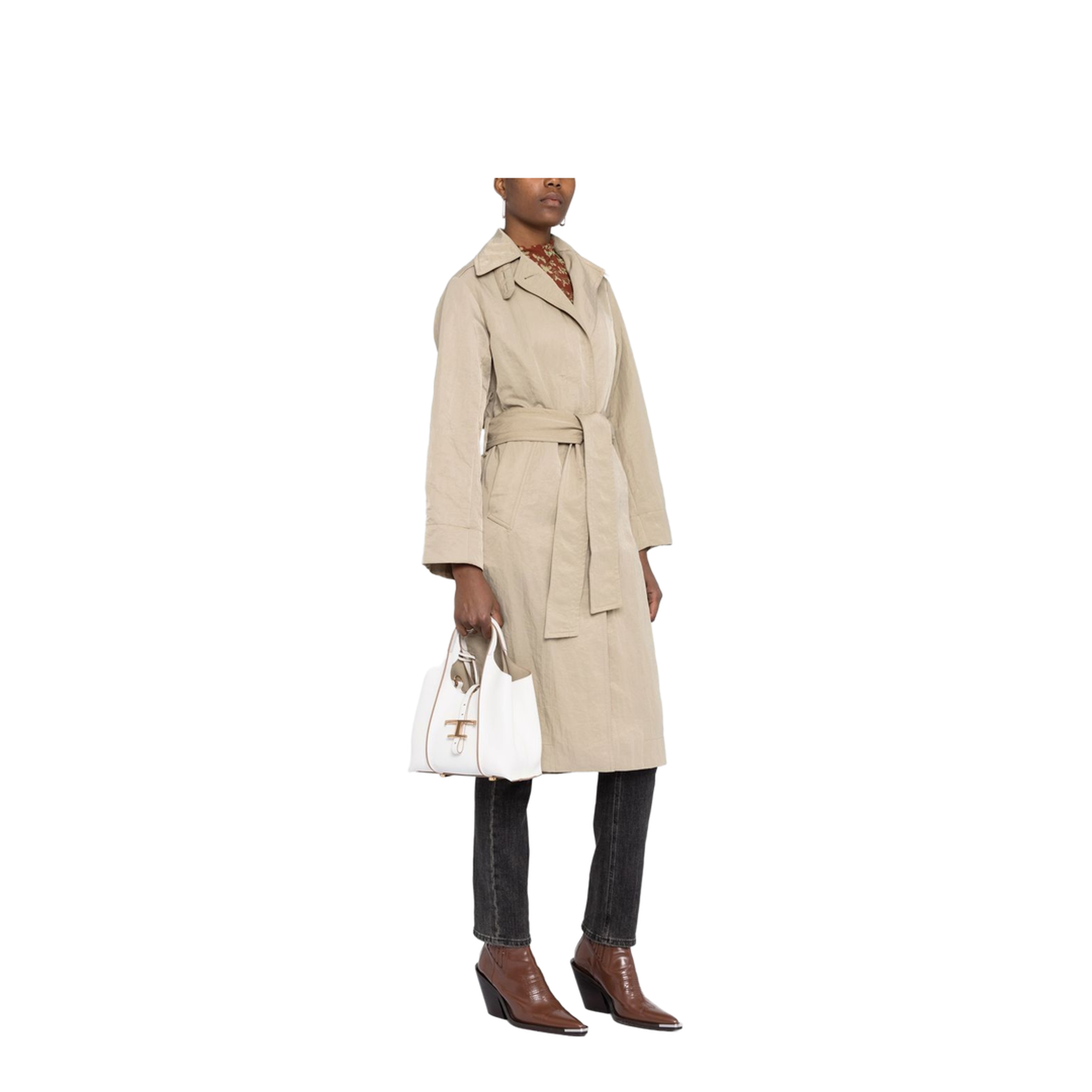 T Timeless Shopping Bag in Leather Mini - White - Image 5