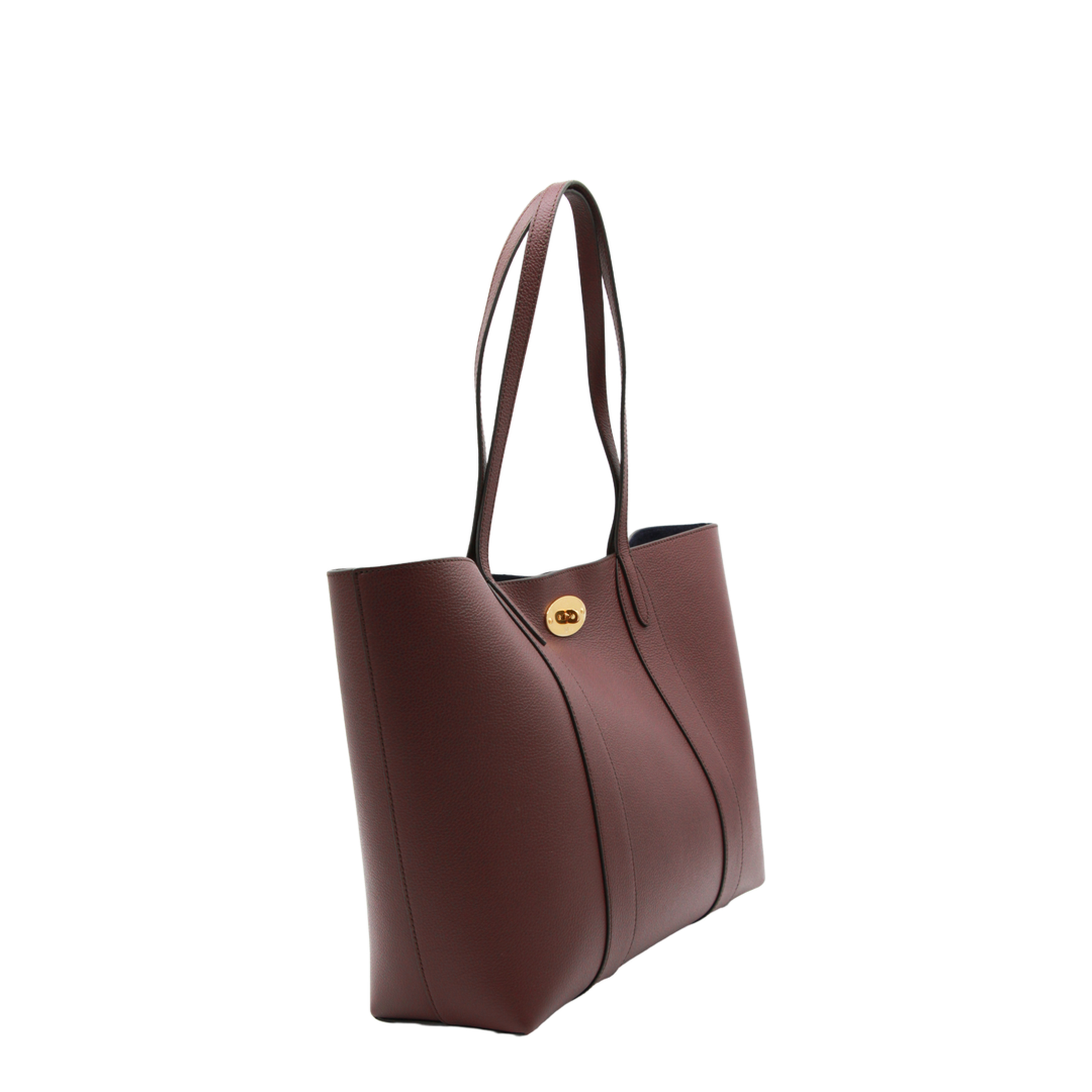 Bayswater Small Classic Grain Leather Tote - Burgundy - Image 4