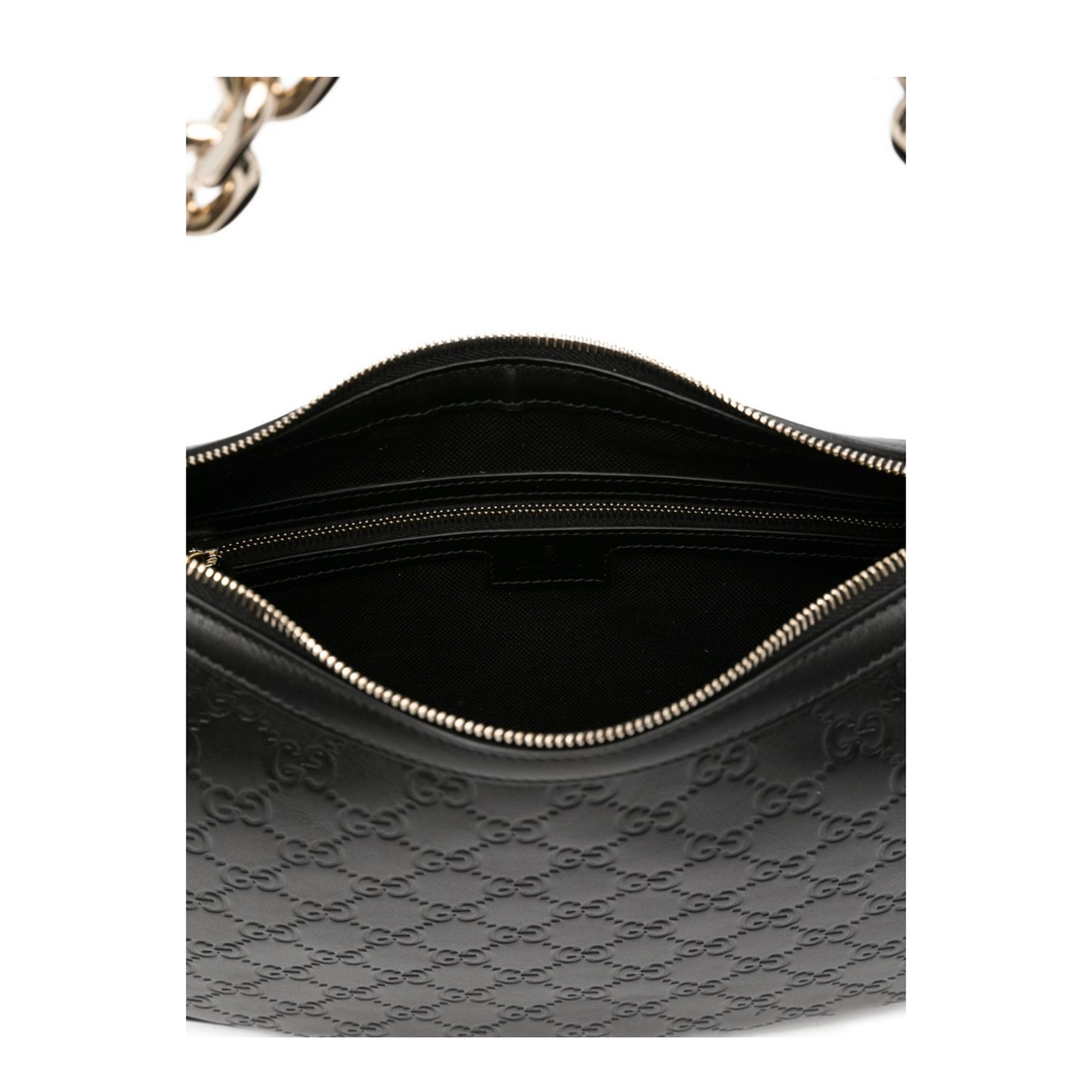 GG Emblem Large Leather Shoulder Bags - Black - Image 4