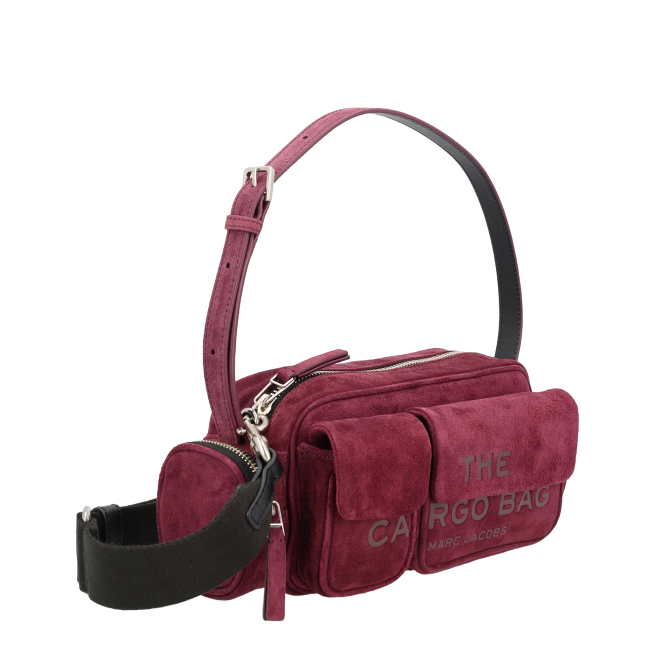 The Cargo Medium Suede Shoulder Bag - Bordeaux - Image 2